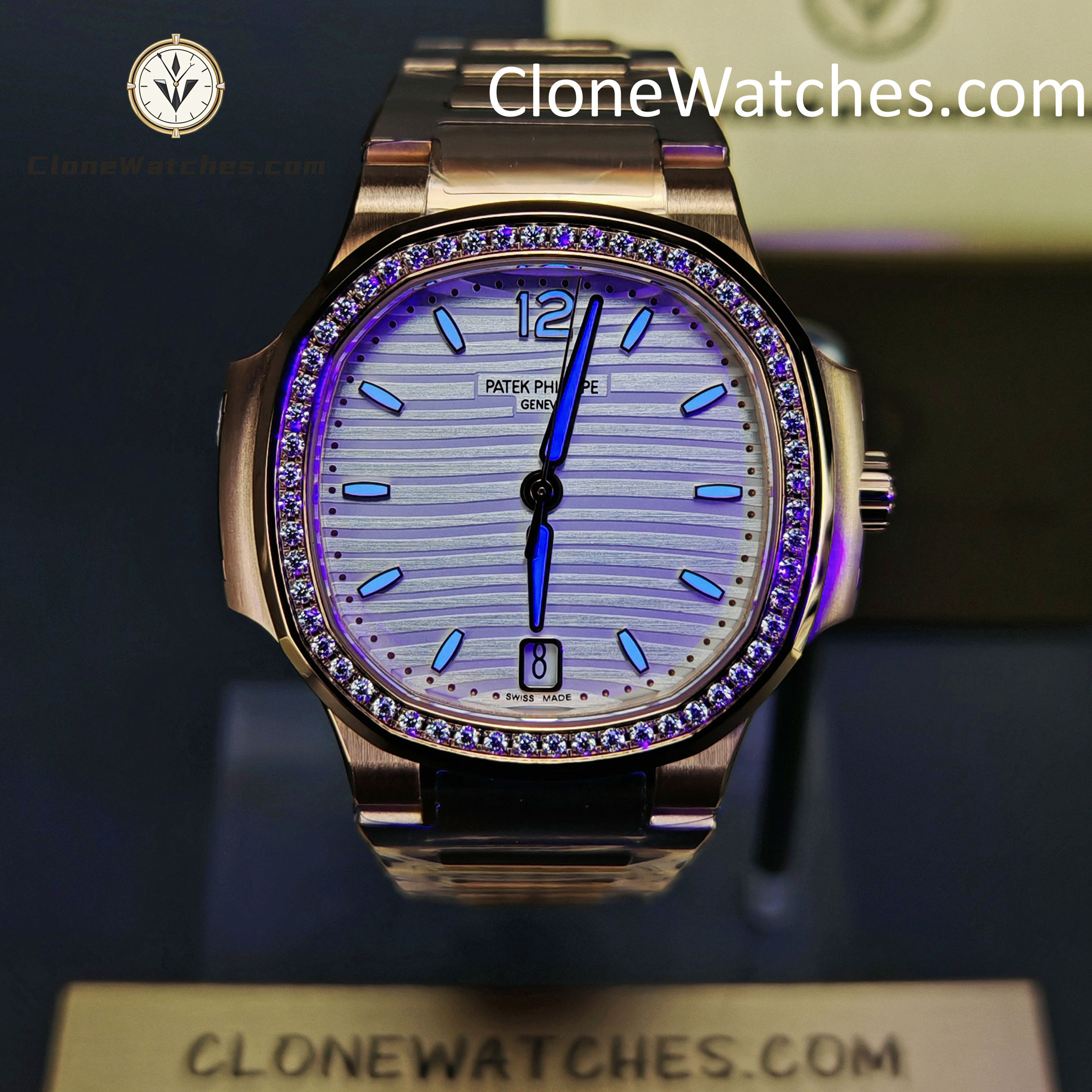 Patek Philippe Super Clone Watches 1:1 Nautilus Rose Gold White Dial 7118/1200R-001 35.2 mm