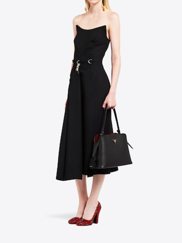 Prada Saffiano Leather Prada Matine Bag in Black
