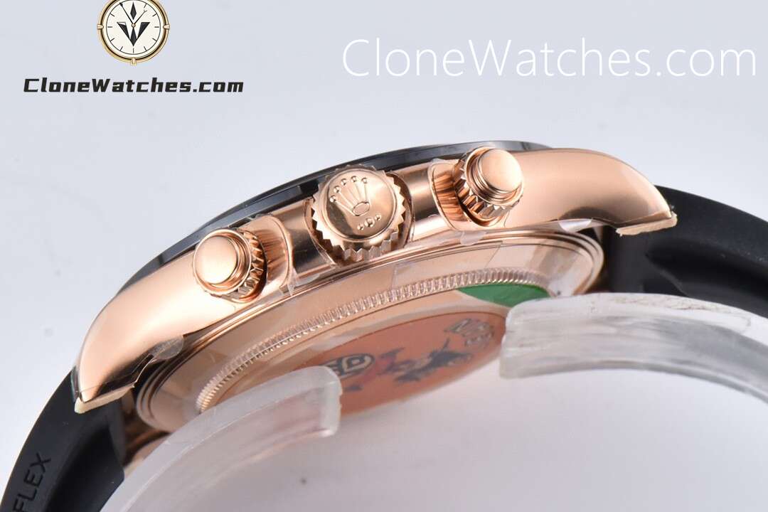 Rolex Super Clone Watches 1:1 Daytona Chocolate Dial Black M116515 Oysterflex Strap 4130 Movement