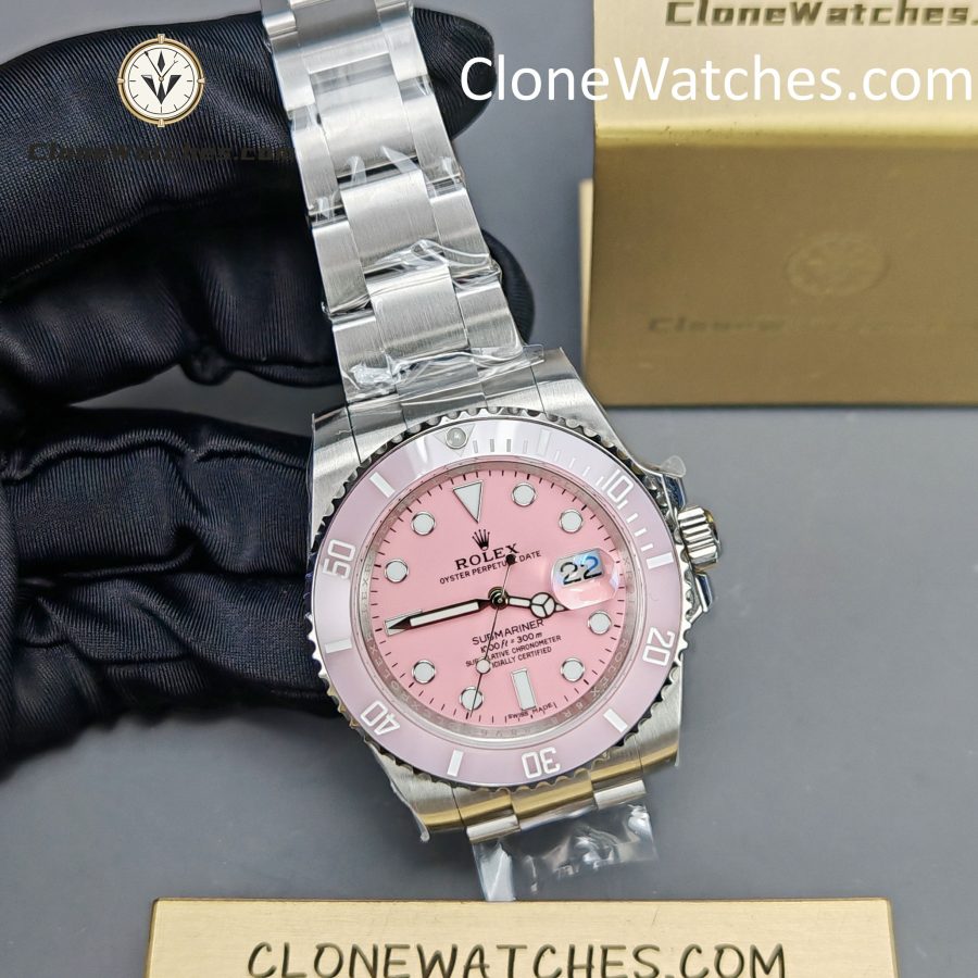 Modified Super Clone Watches 1:1 DiW Rolex Submariner Pink Dial 3135 Movement