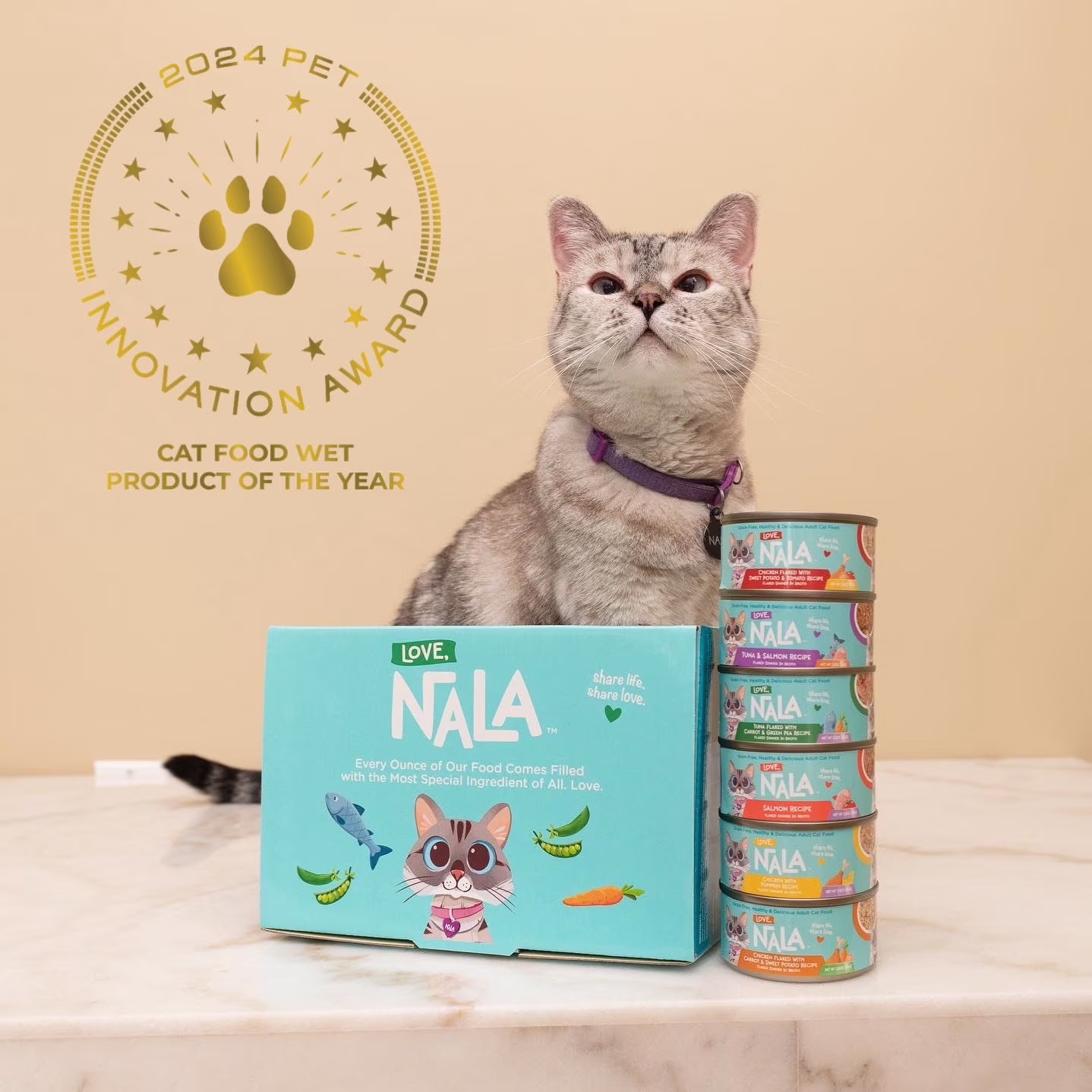 (6 pack) Love, Nala Flaked Chicken with Pumpkin Recipe in Broth Adult Wet Cat Food