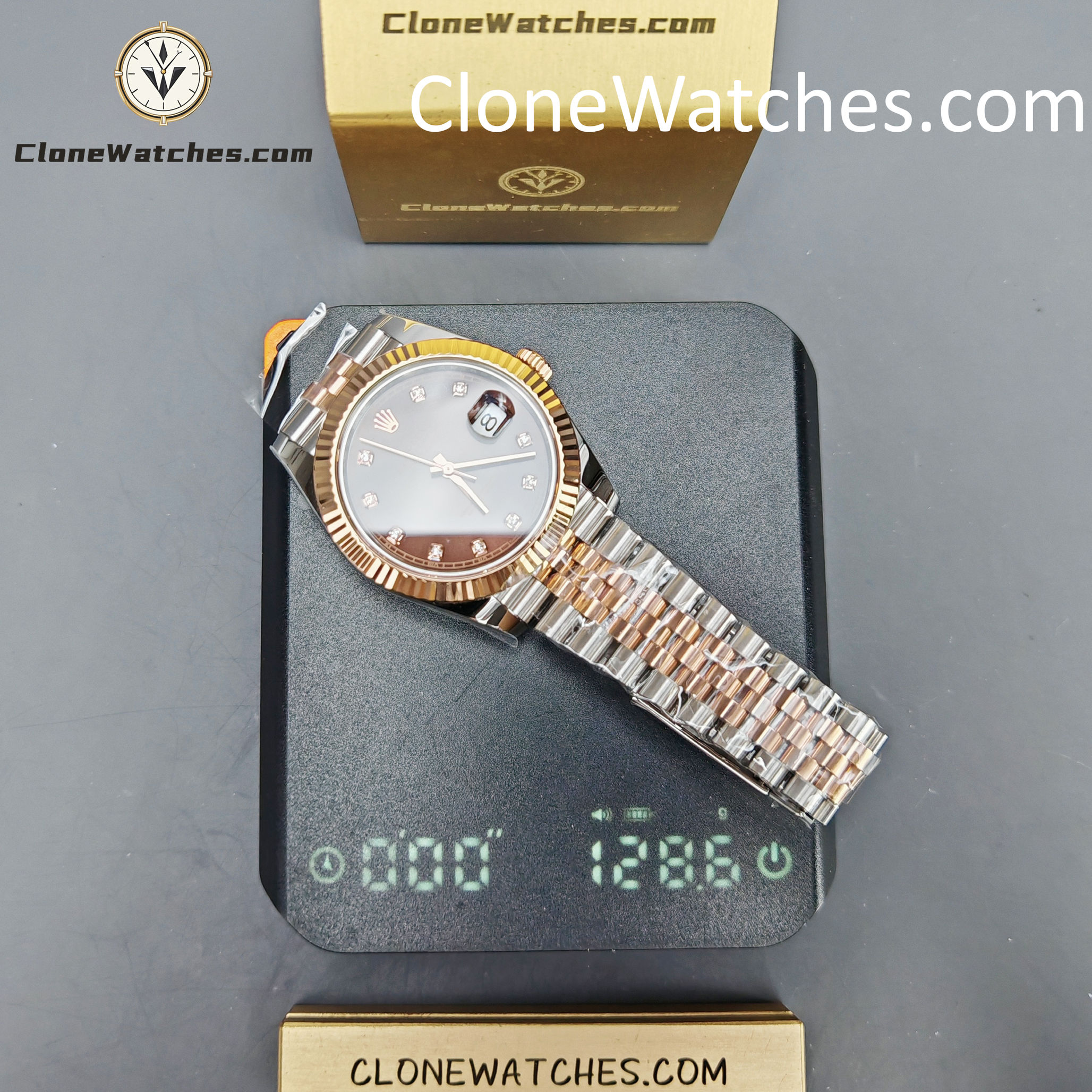 Rolex Super Clone Watches 1:1 DateJust Chocolate Diamond Dial Jubilee 41MM M126331-0004 3235 Movement