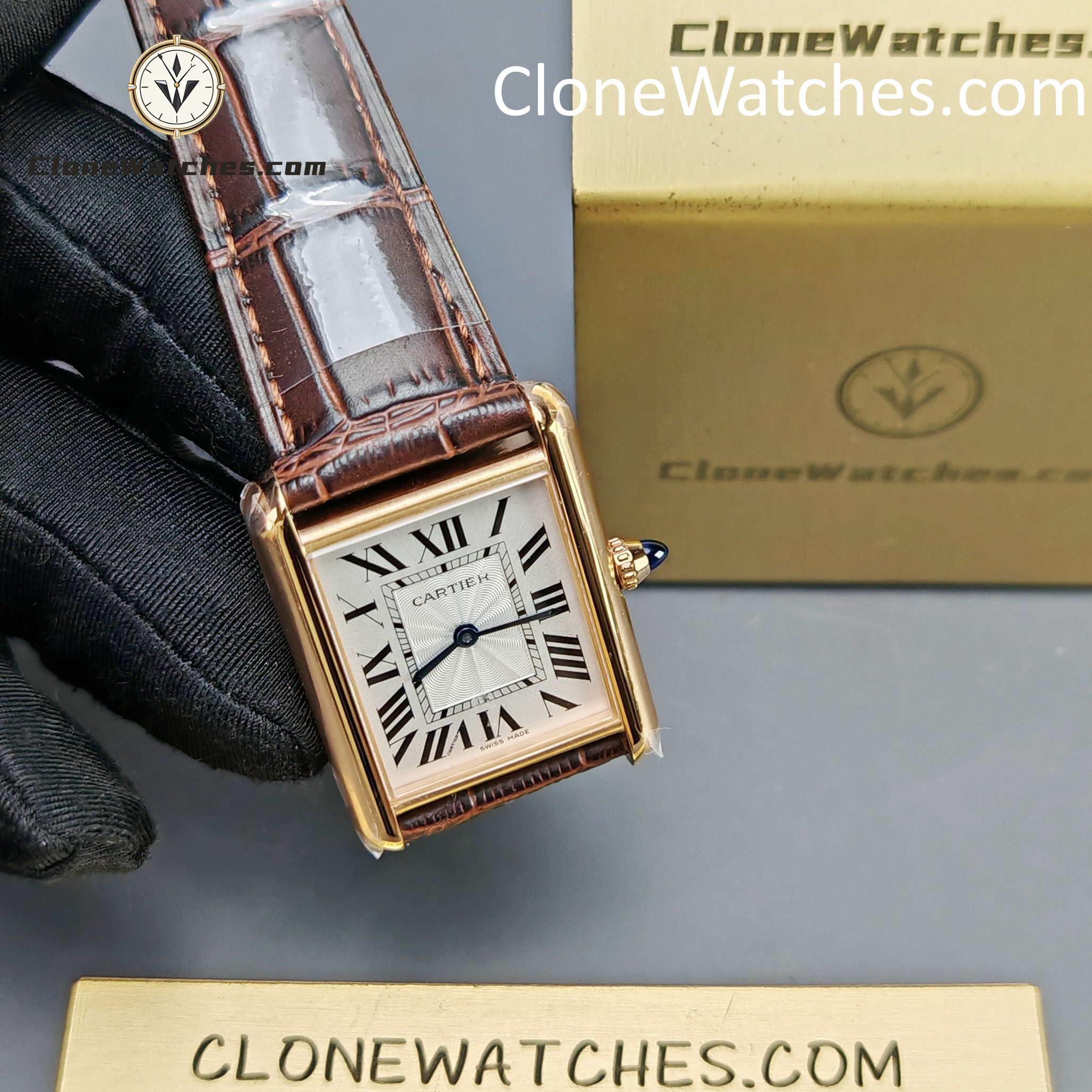 Cartier Super Clone Watches 1:1 Tank Quartz Movement Silver White Dial 33.7 x 25.5MM WGTA0011