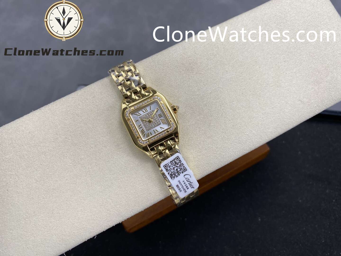 Cartier Super Clone Watches 1:1 PANTHÈRE DE CARTIER Silver-gray with diamond accents Dial 22mm x30mm WJPN0094