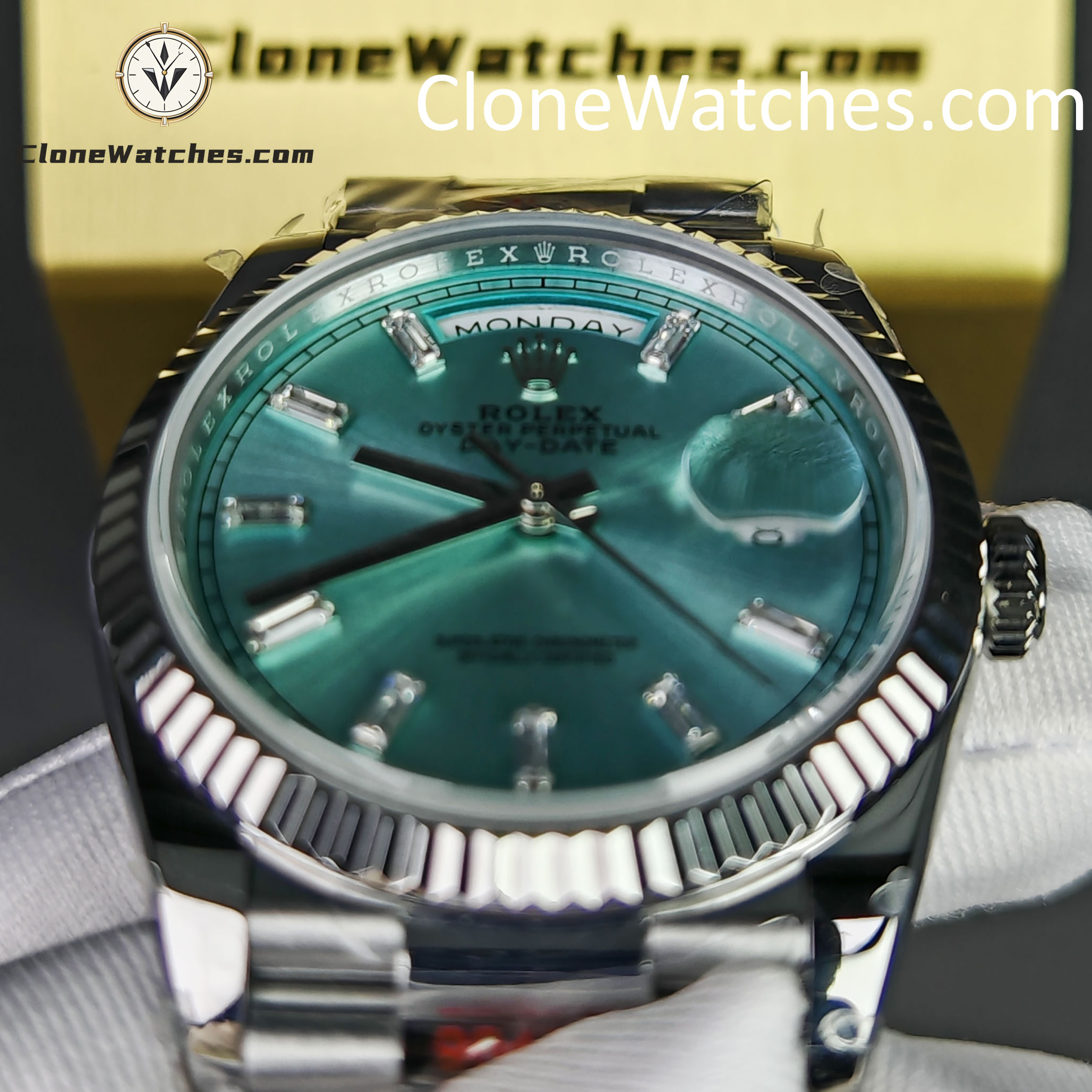 Rolex Super Clone Watches 1:1 Day Date Ice Blue Dial 36mm m128236-0009 3255 Movement