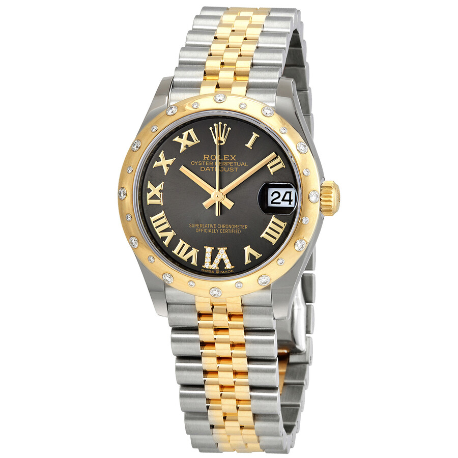 Rolex Datejust 31 Dark Grey Dial Automatic Ladies Steel and 18kt Yellow Gold Jubilee Watch 278343DGYDRJ（Lifetime free warranty+90-days replacement service & Refund!.）
