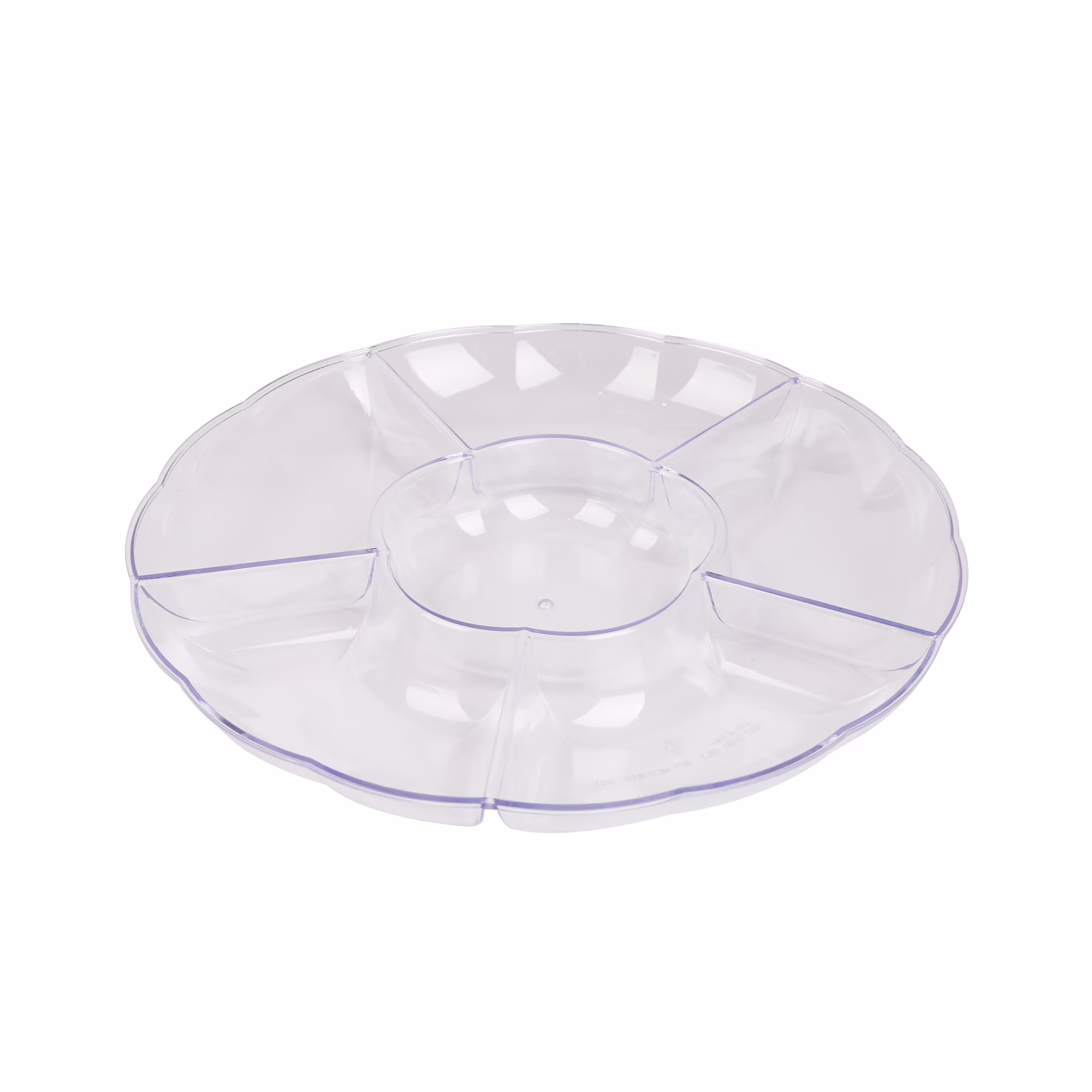12 IN Clear Round Plastic Compartment Tray, by Way To Celebrate