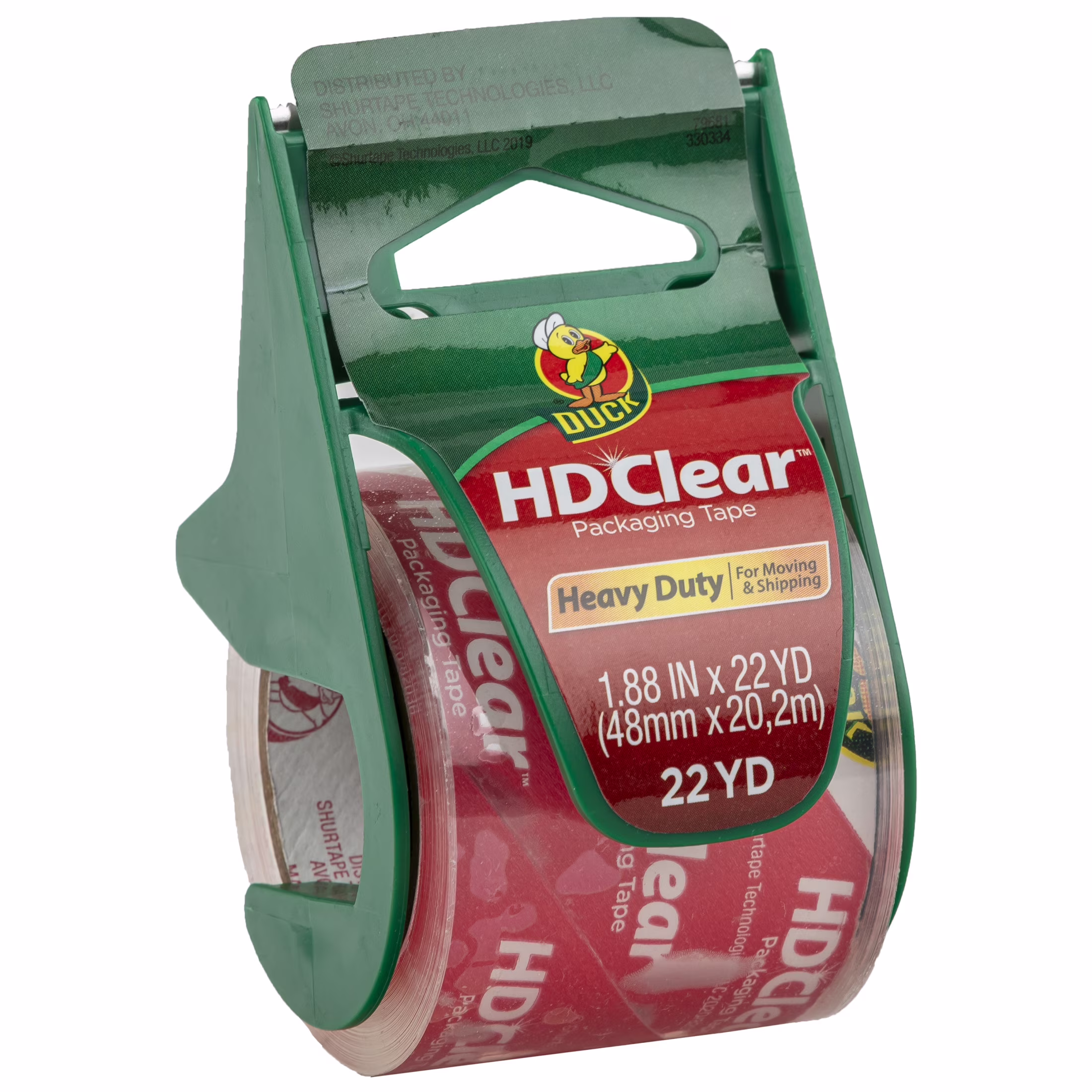 Duck HD Clear Heavy Duty Packing Tape with Dispenser, 1.88 in x 22.2 yd, Clear