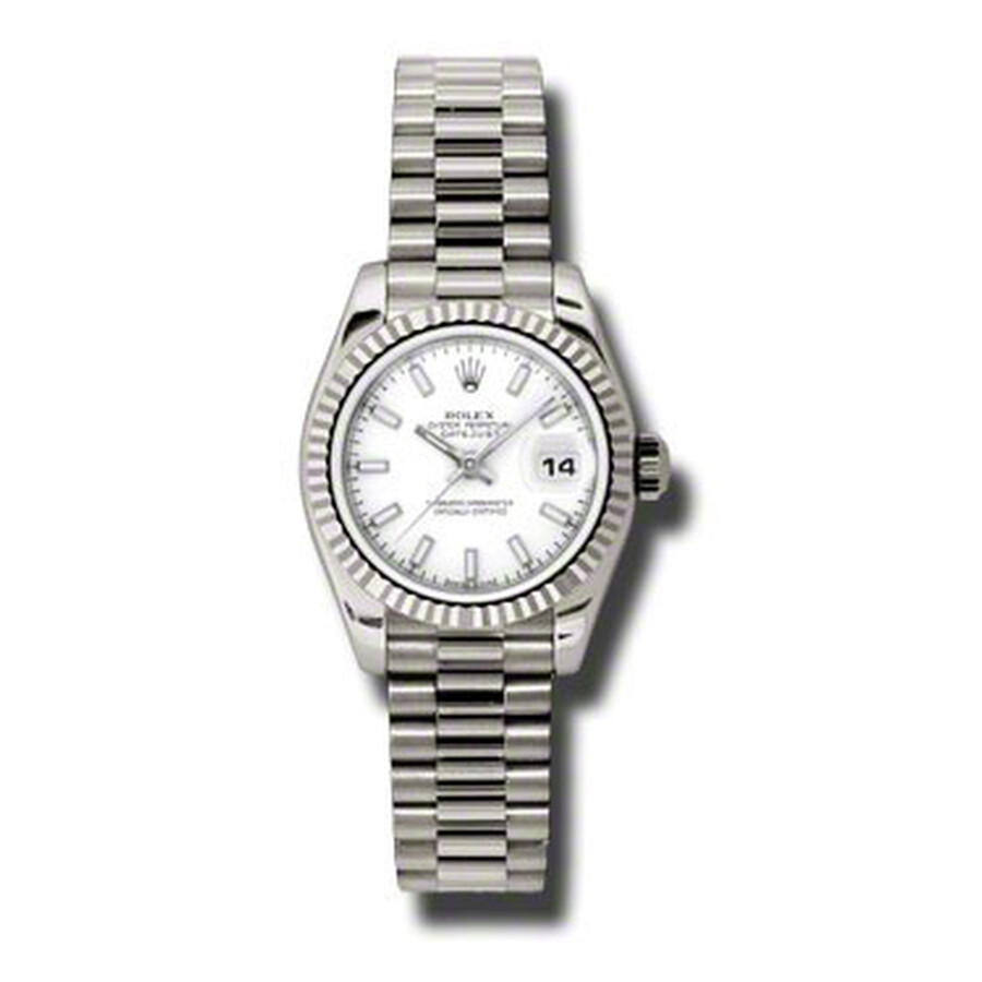 Rolex Lady-Datejust 26 White Dial 18K White Gold President Automatic Ladies Watch 179179WSP（Lifetime free warranty+90-days replacement service & Refund!.）