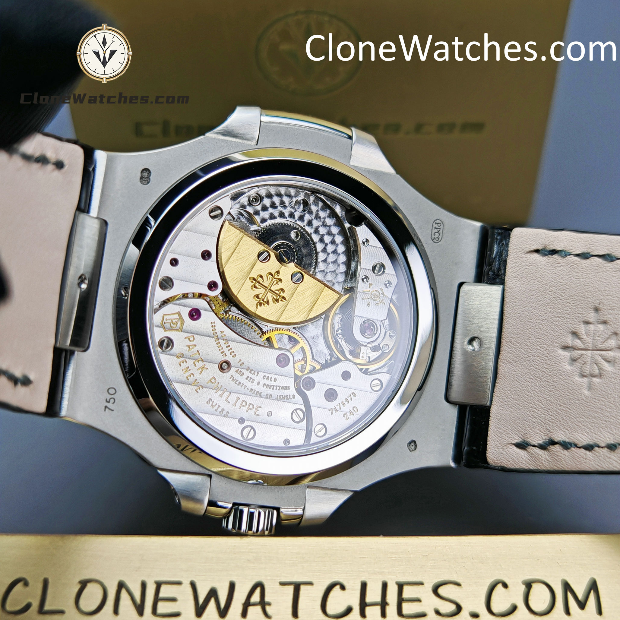 Patek Philippe Super Clone Watches 1:1 Nautilus 5712 Gray Dial Diamond Bezel