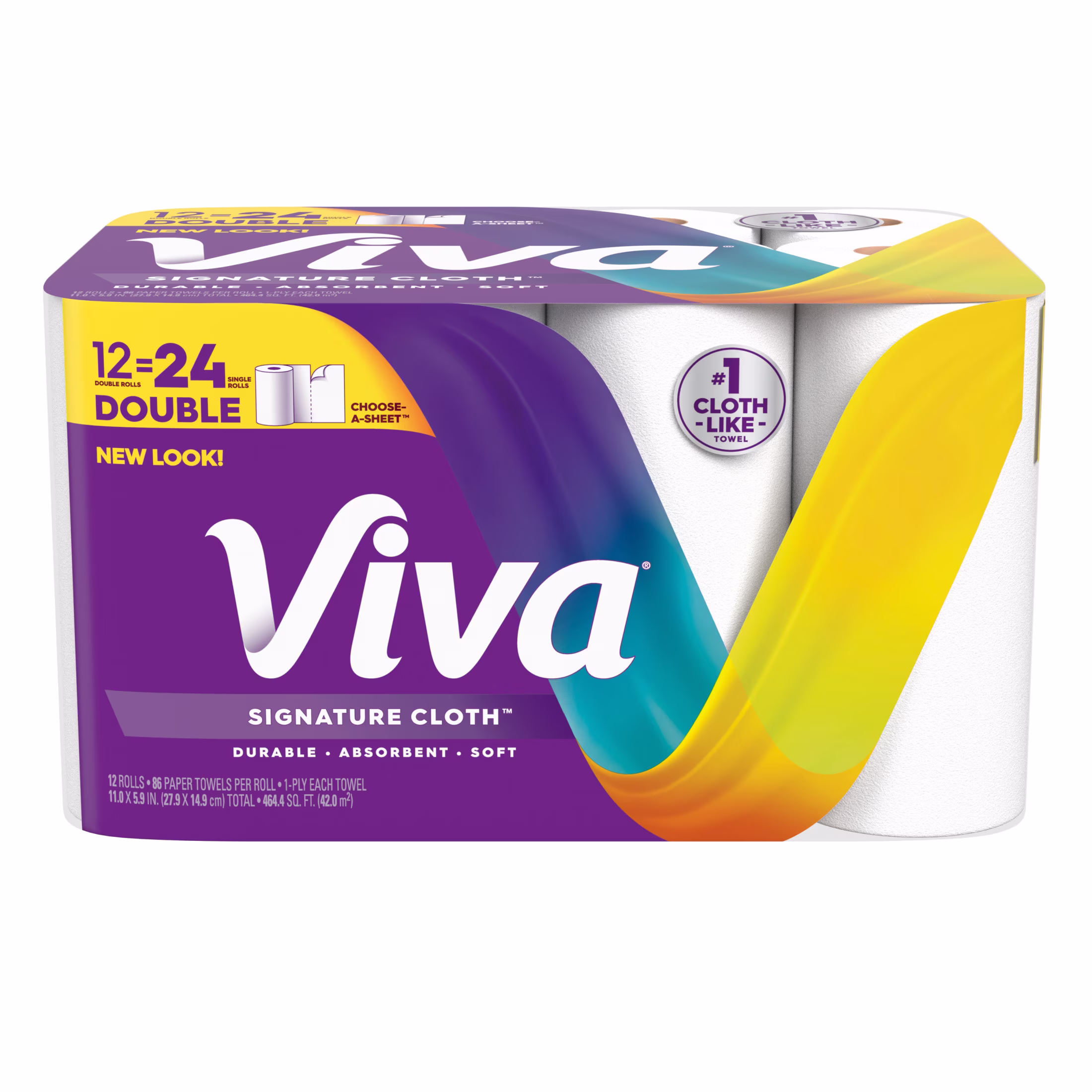 Viva Signature Cloth Paper Towels, 12 Double Rolls, 86 Sheets per Roll