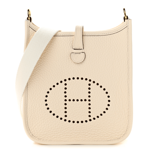 HERMES Taurillon Clemence Amazone Evelyne TPM Nata Craie
