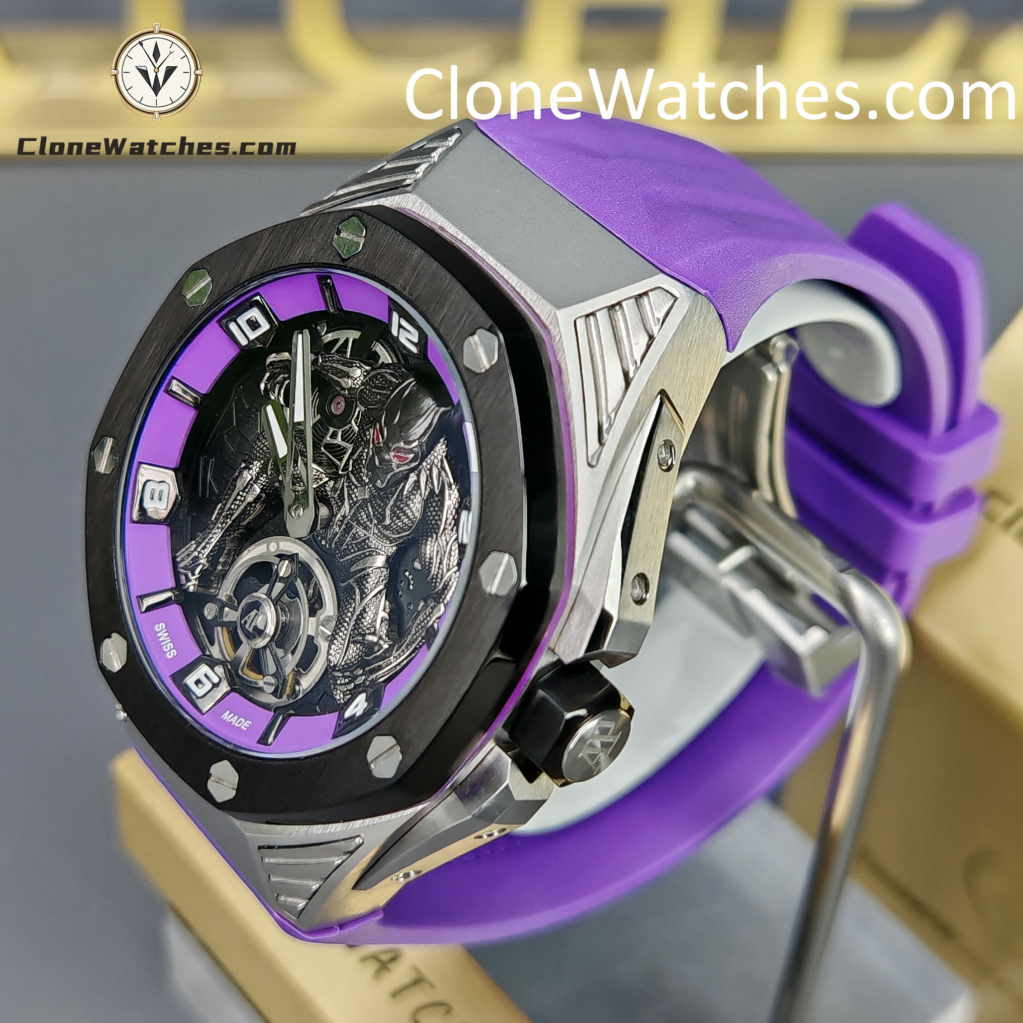 Audemars Piguet Super Clone Watches 1:1 Royal Oak Concept “Black Panther” Flying Tourbillon 26620IO 42MM