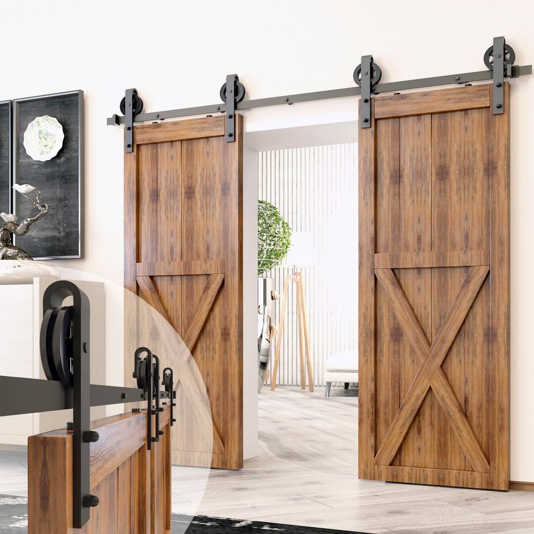 Barn Standard Double Door Hardware Kit Homacer Track Length: 60 in.