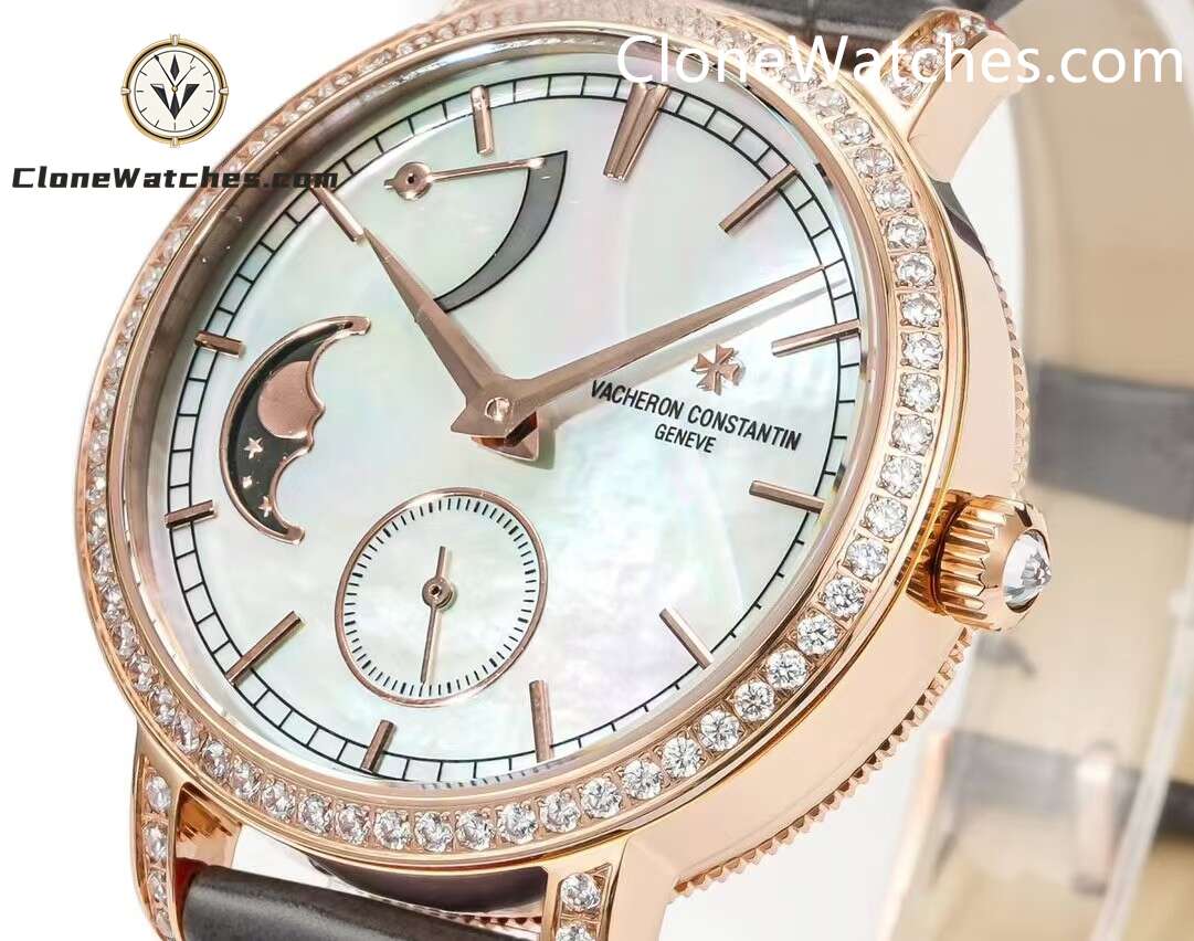 Vacheron Constantin Super Clone Watches 1:1 Traditionnelle Moon Phase 83570/000R-9915 White Dial