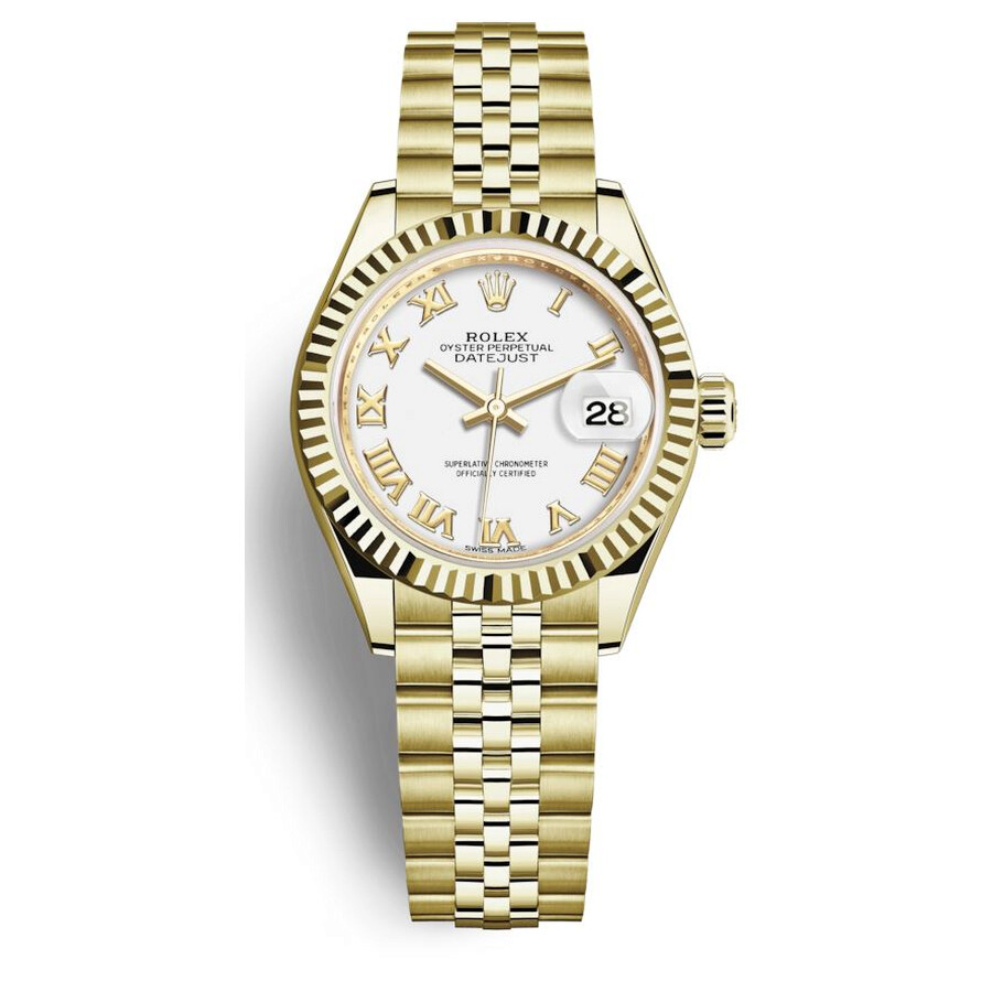 Rolex Lady-Datejust White Dial Automatic 18ct Yellow Gold Jubilee Watch 279178WRJ（Lifetime free warranty+90-days replacement service & Refund!.）