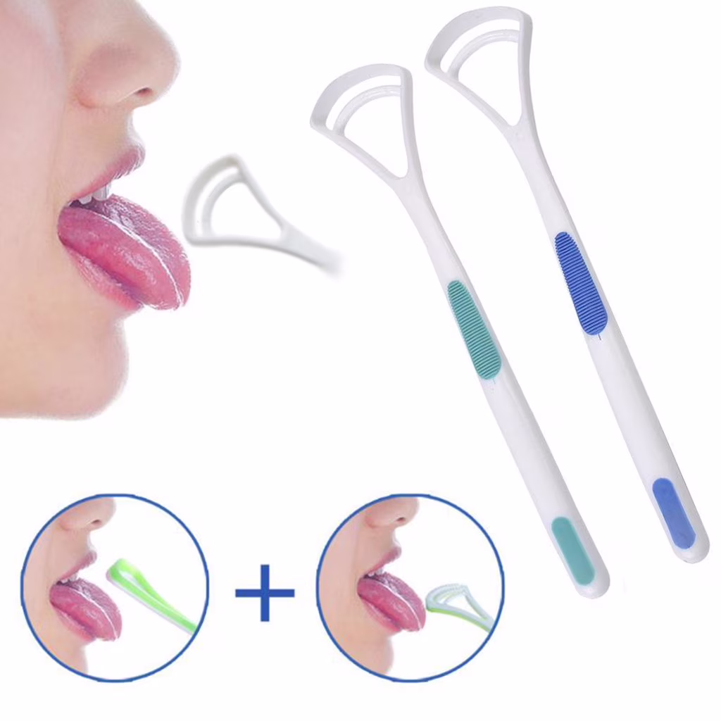 Skegnu Up to 50% off Scraper Handle Tongue Cleaners Bad Good Breath Brush Scraping 2pcs Cleaning Equipment