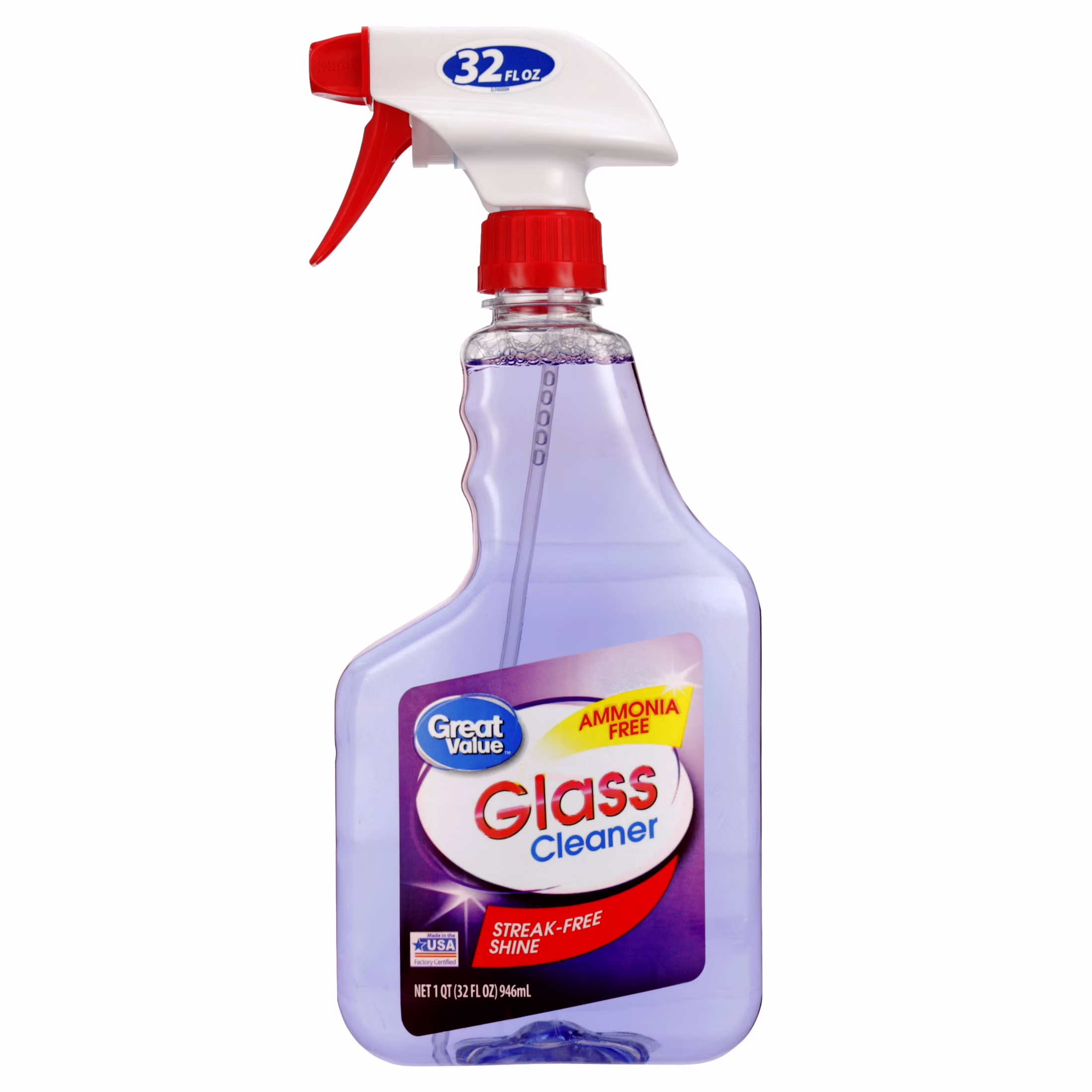 Great Value Ammonia Free Glass Cleaner, 32 fl oz