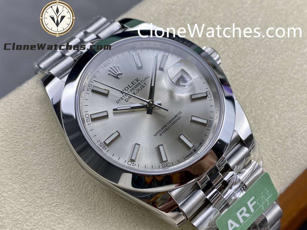 Rolex Super Clone Watches 1:1 DateJust Silver Dial m126300-0004 Jubilee 41MM 3235 Movement