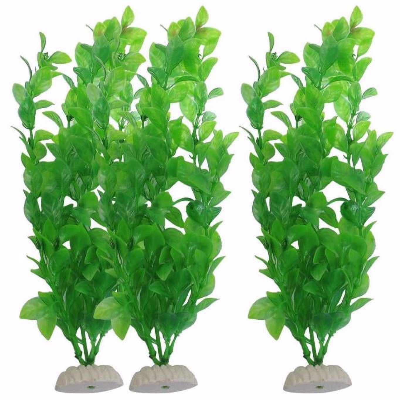 FAMTKT 3-Piece Aquarium Aquarium Fish Tank Plants Decorative 10.6-Inch Green