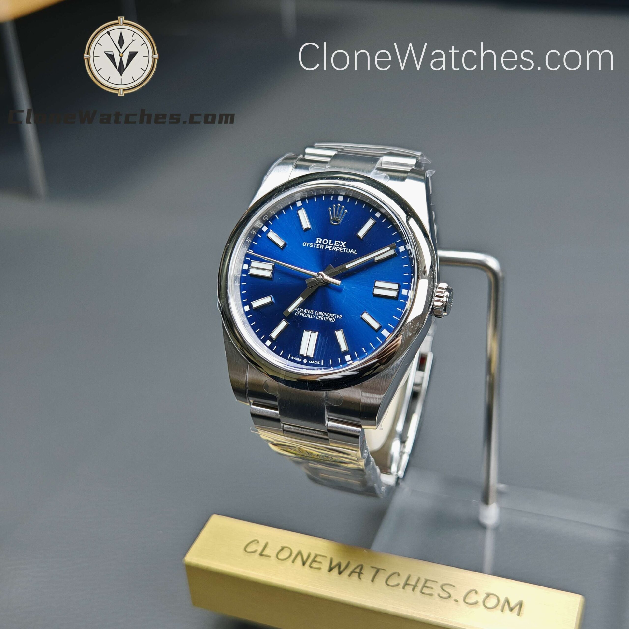 Rolex Super Clone Watches 1:1 Oyster Perpetual Blue Dial 41MM m124300-0003 3230 Movement