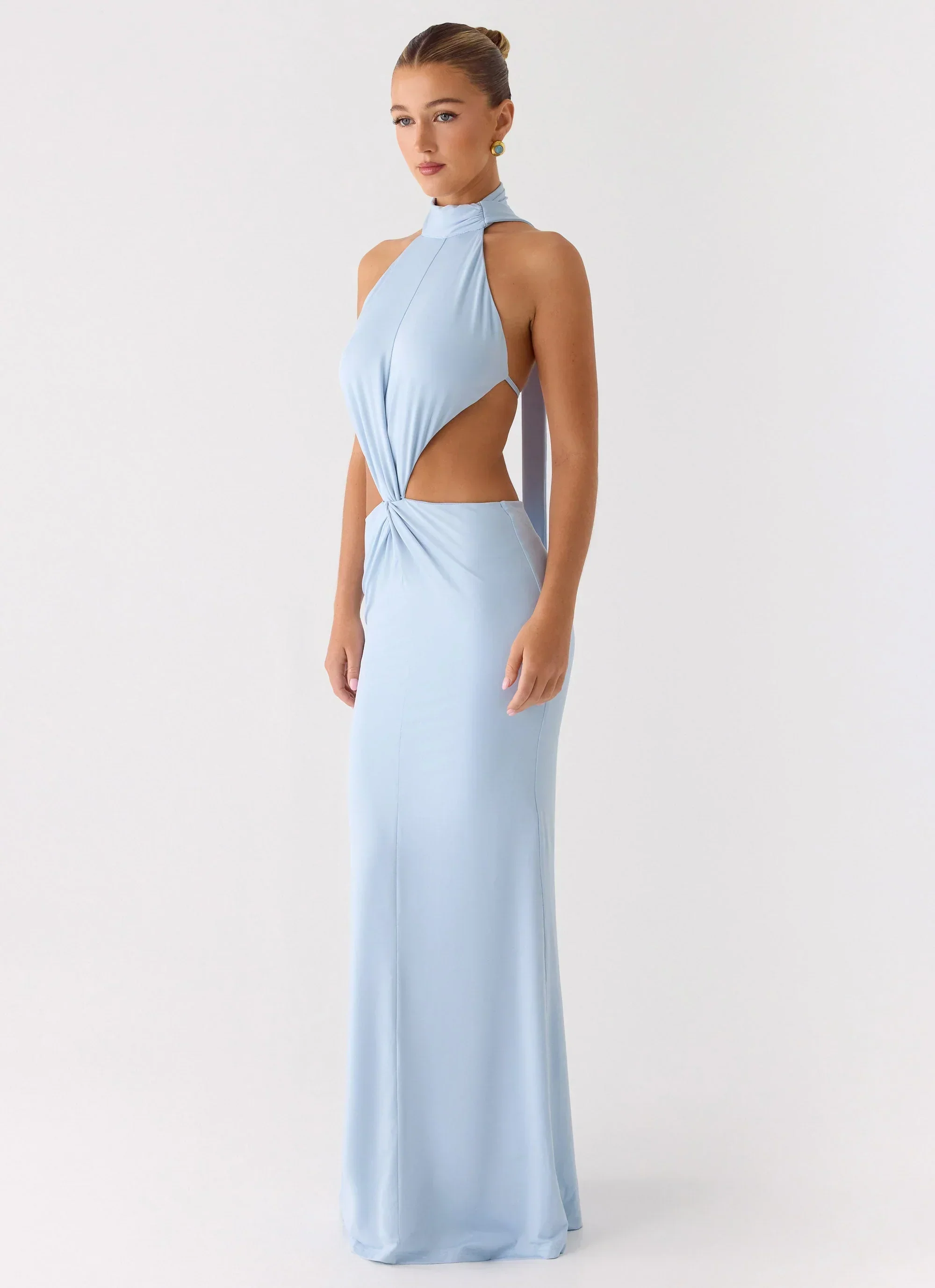 Warning Signs Maxi Dress - Blue