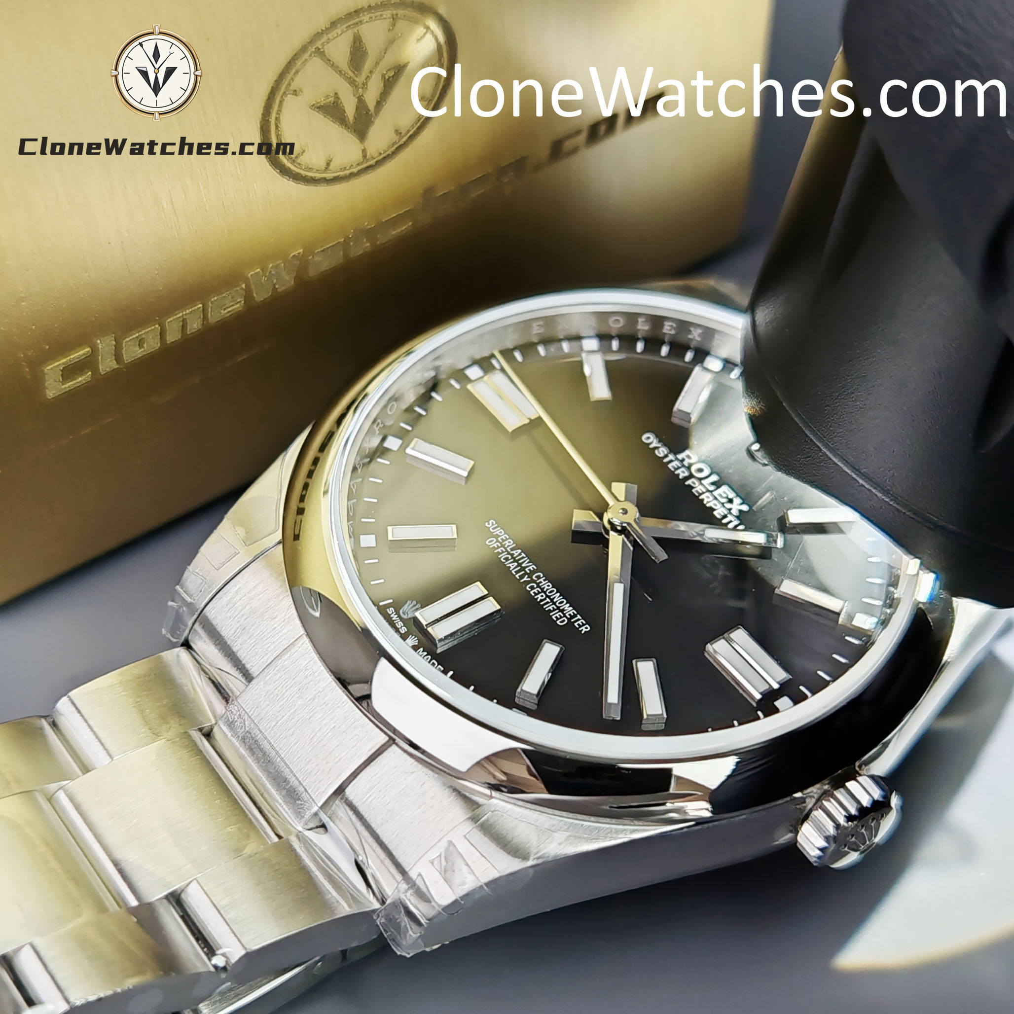 Rolex Super Clone Watches 1:1 Oyster Perpetual Black Dial 41mm m124300-0002 3230 Movement
