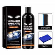 Car Headlight Restoration Kit - 3 Step Lens Cleaner Polish & Sealant for Clear Bright Lights, Oxidation & Yellowing Removal, UV Protection Coating, Easy to Use Car Care Maintenance Accessories