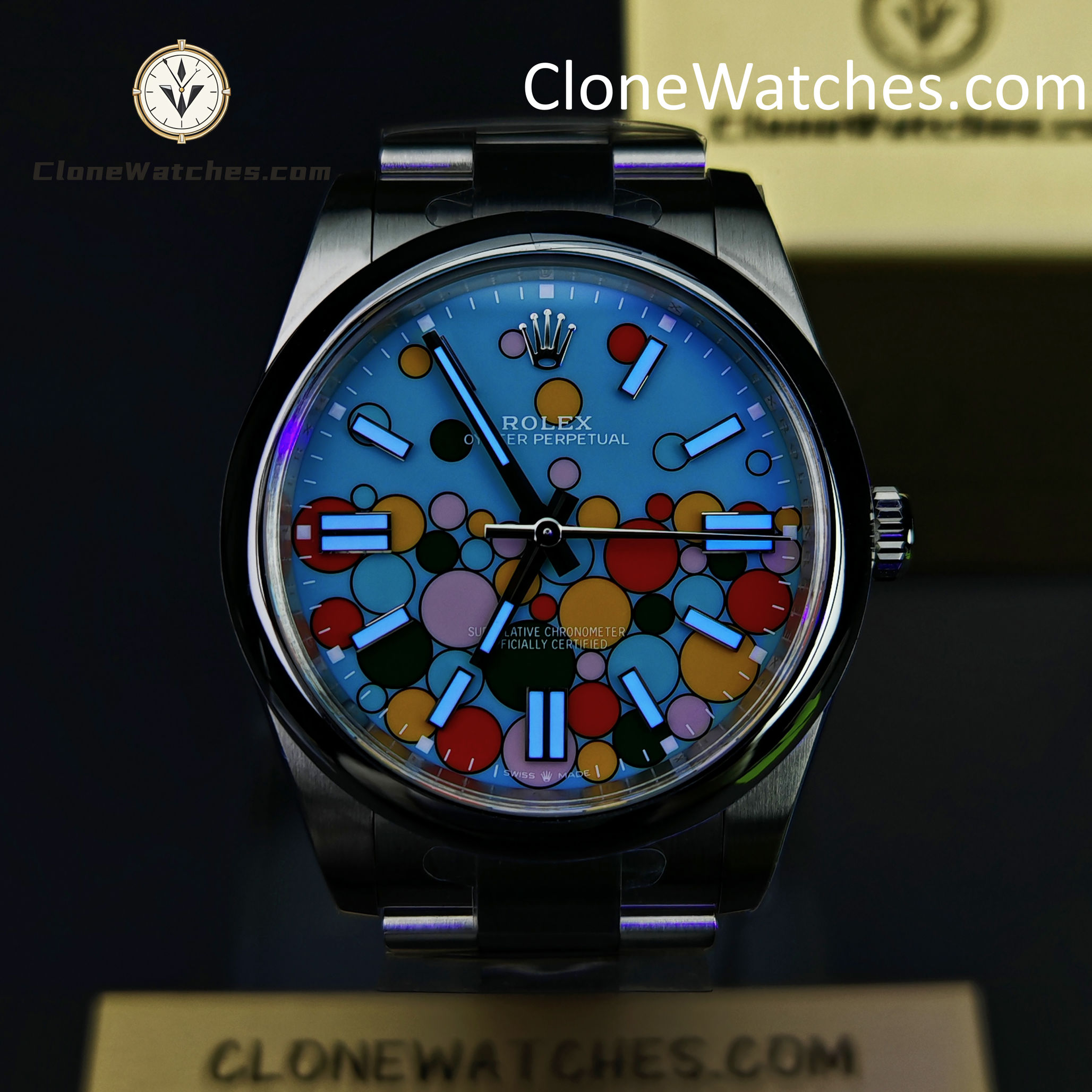 Rolex Super Clone Watches 1:1 Oyster Perpetual Celebration Dial 41mm M124300-0008 3230 Movement
