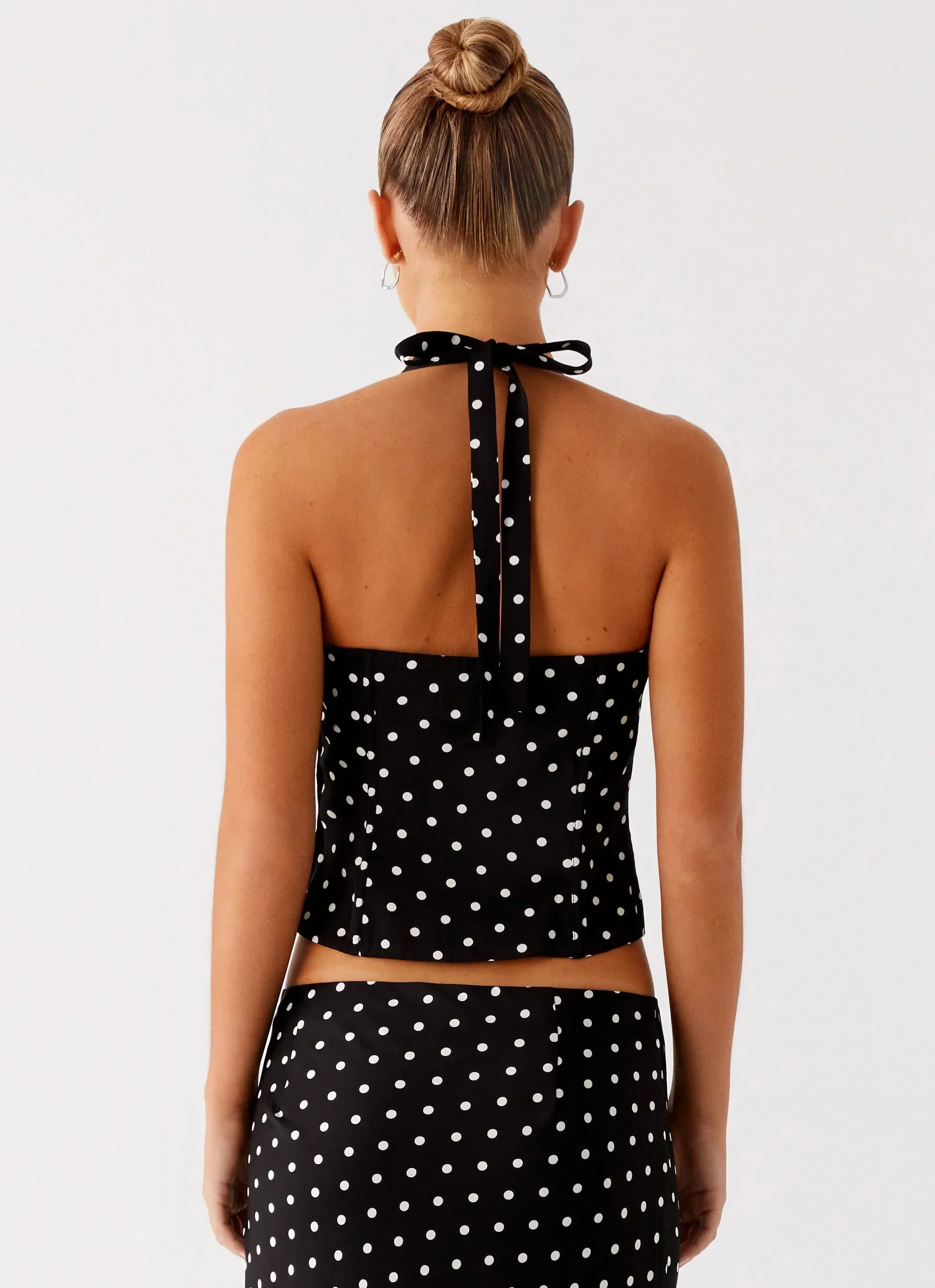Breanne Top - Black Polka Dot