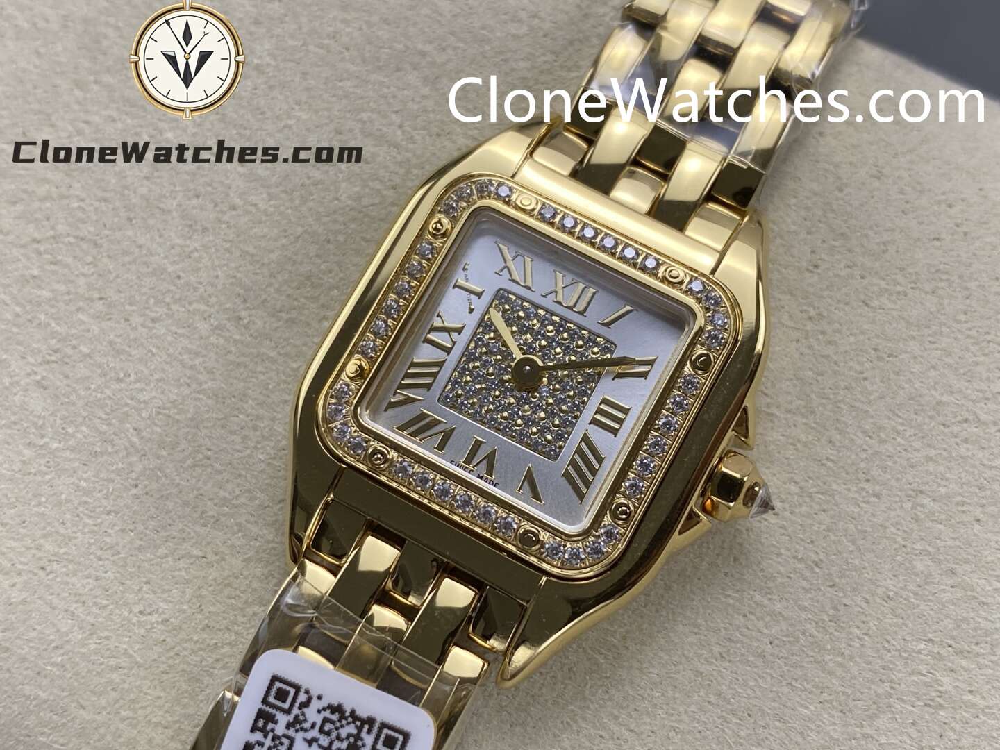 Cartier Super Clone Watches 1:1 PANTHÈRE DE CARTIER Silver-gray with diamond accents Dial 22mm x30mm WJPN0094