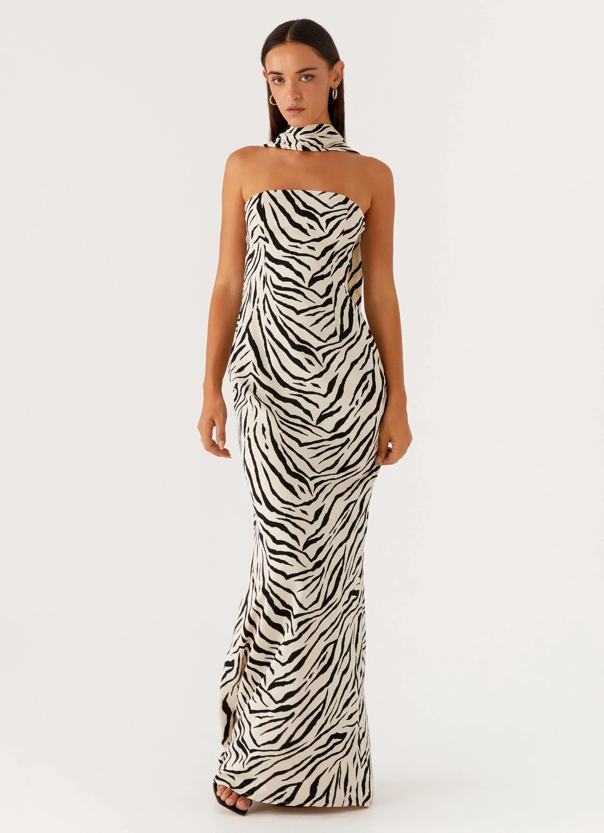 Jigsaw Strapless Maxi Dress - Zebra