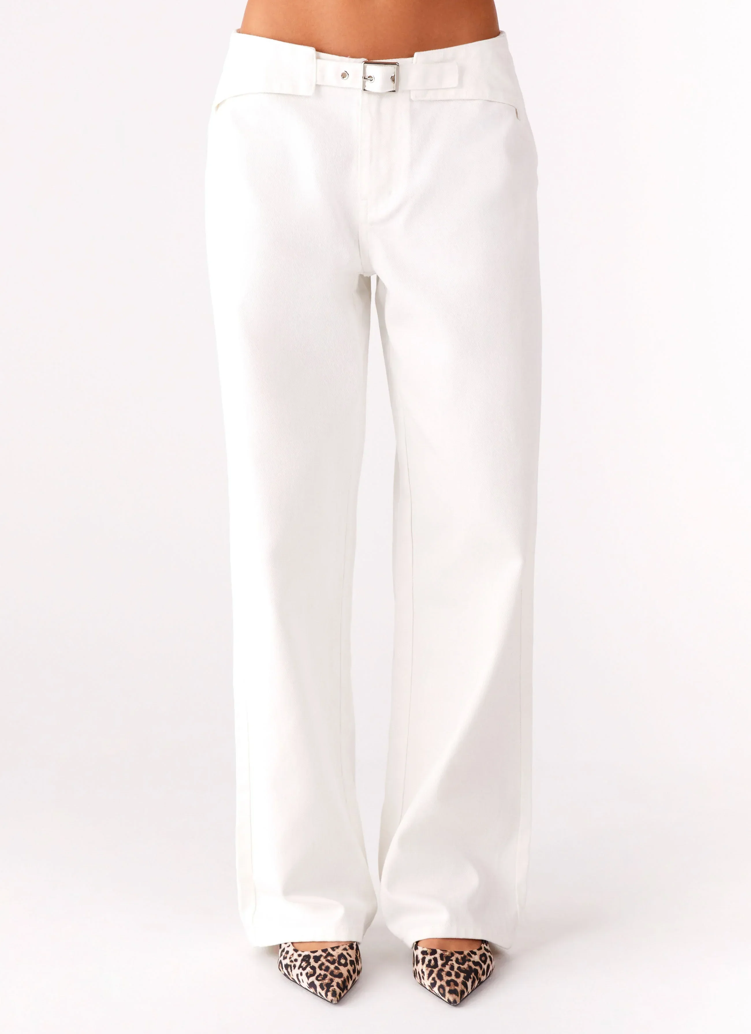 Texas Low Rise Denim Jeans - White