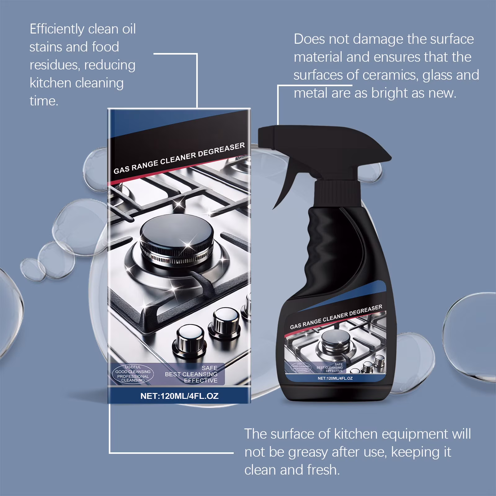 Qocolhg Heavy Duty Gas Range & Stove Top Cleaner and Degreaser, Clearance