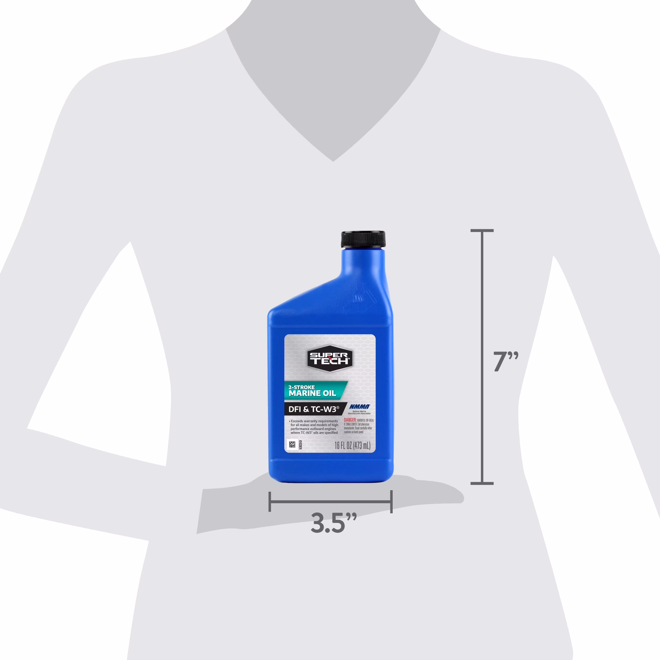 (2 pack) Super Tech TC-W3 Outboard 2 Cycle Engine Oil, 16 fl oz Bottle