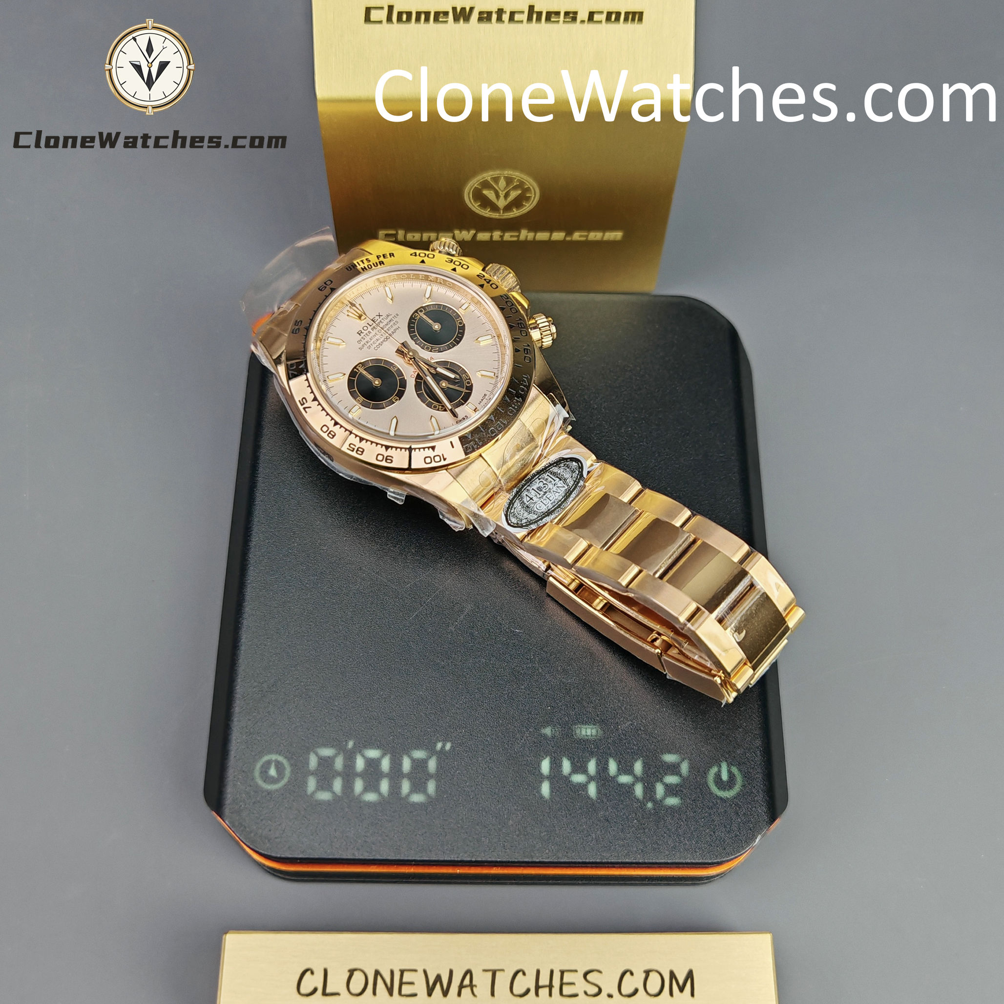 Rolex Super Clone Watches 1:1 Daytona Sundust Dial Rose Gold 126505-0003 4131 Movement