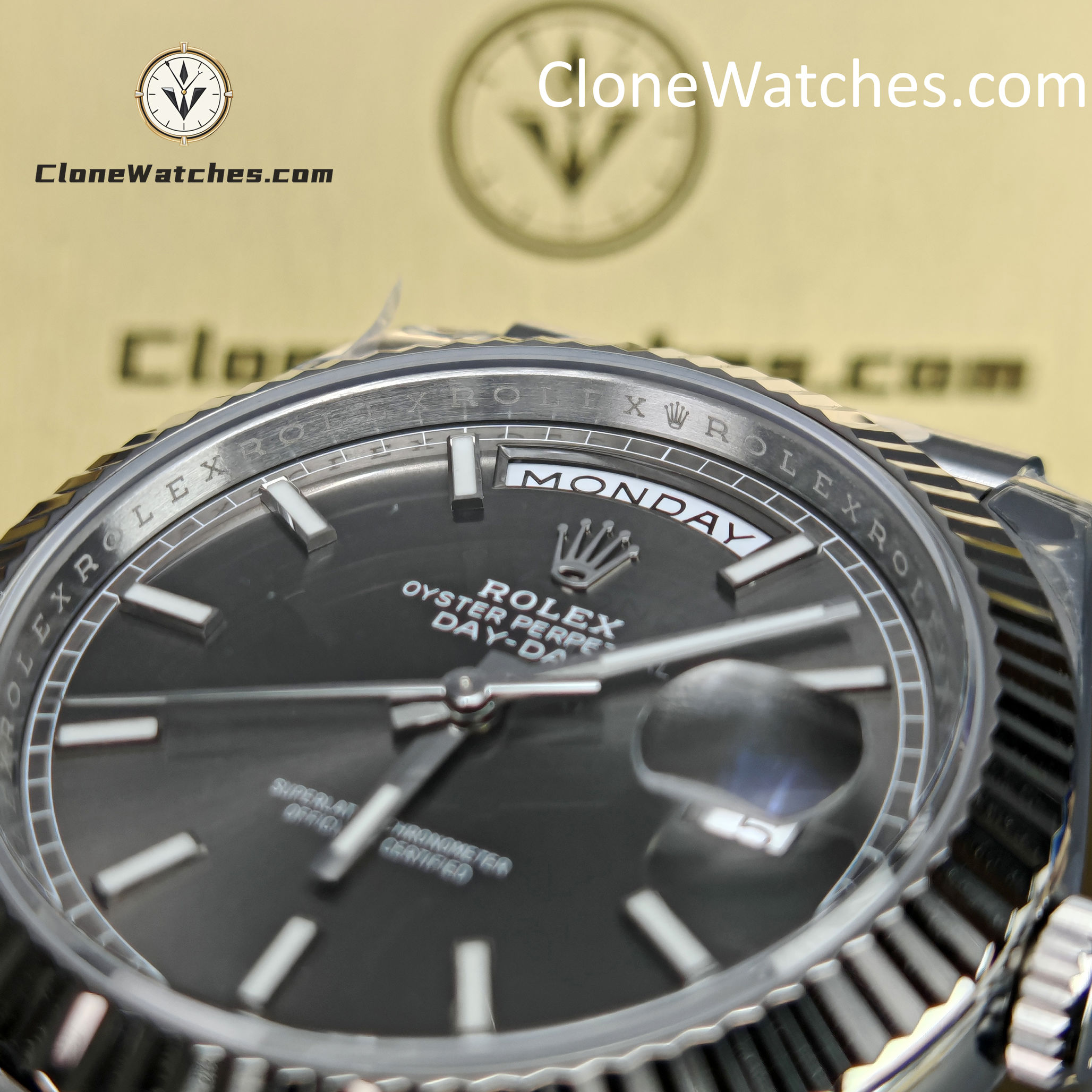 Rolex Super Clone Watches 1:1 Day Date Gray Dial 40mm m228239-0060 Presidential Bracelet VSF Version 3255 Movement