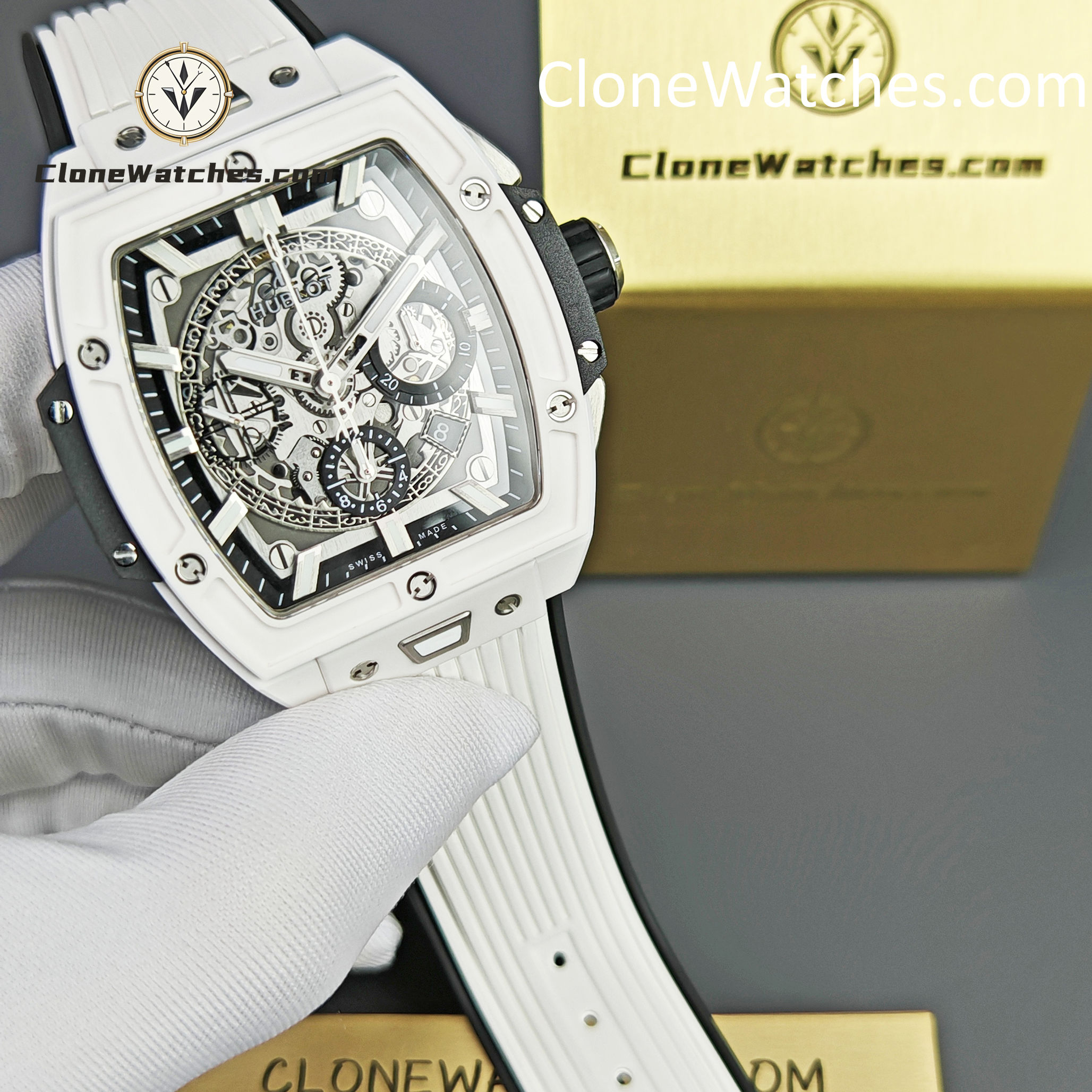 Hublot Super Clone Watches 1:1 Spirit of Big Bang White Ceramic 642.HX.0170.RX