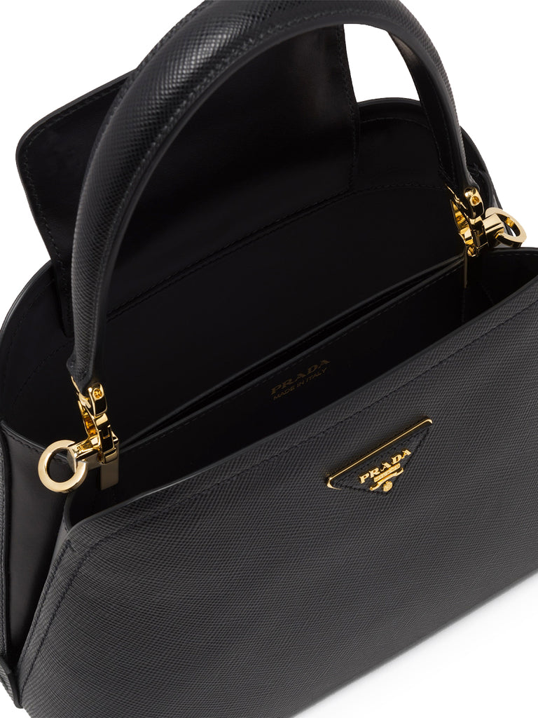 Prada Medium Saffiano Leather Prada Matine Bag in Black