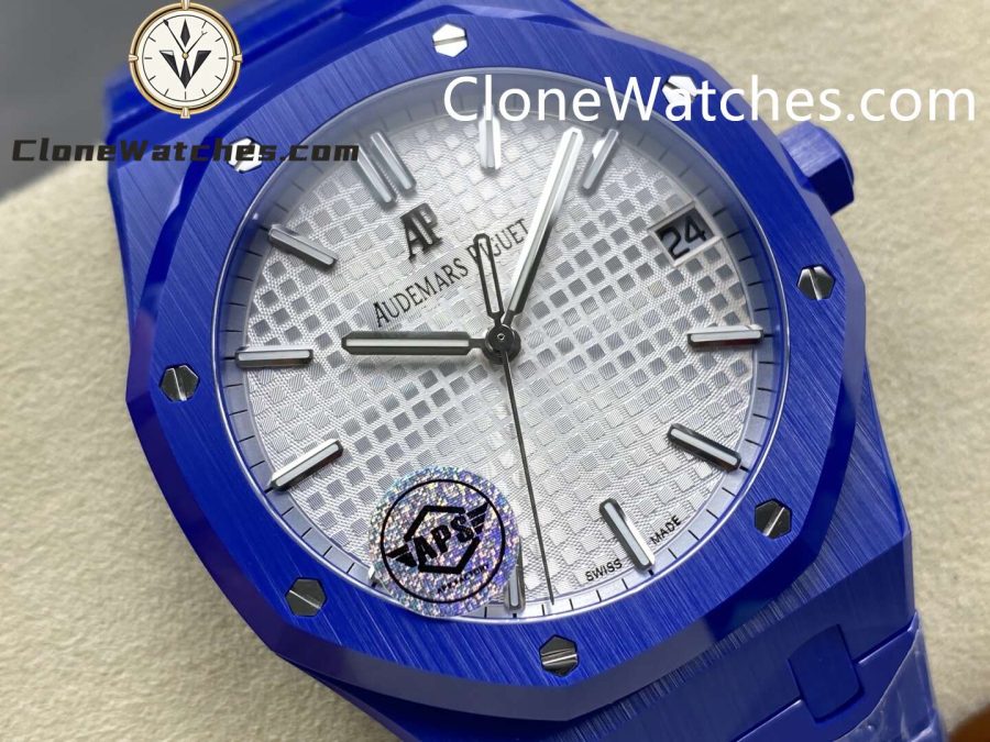 Audemars Piguet Super Clone Watches 1:1 Royal Oak Blue Ceramic 15500 White Dial