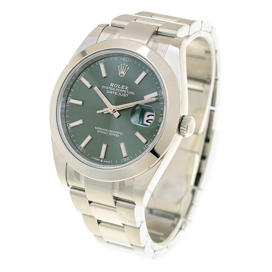 Rolex Datejust 41 Mint Green Dial Automatic Men s Oyster Watch M126300-0019（Lifetime free warranty+90-days replacement service & Refund!.）