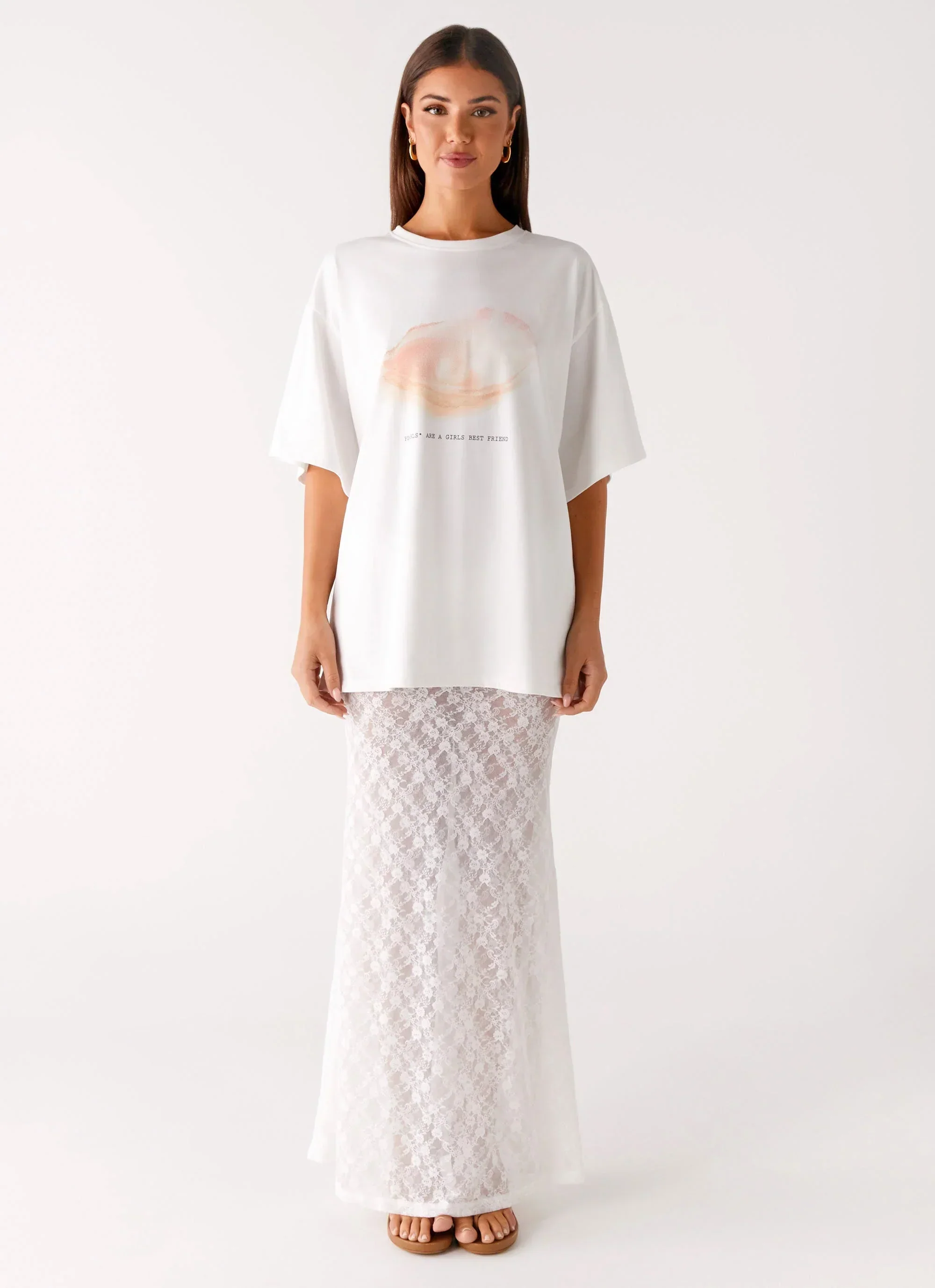 Pearl Oversized Tee - White