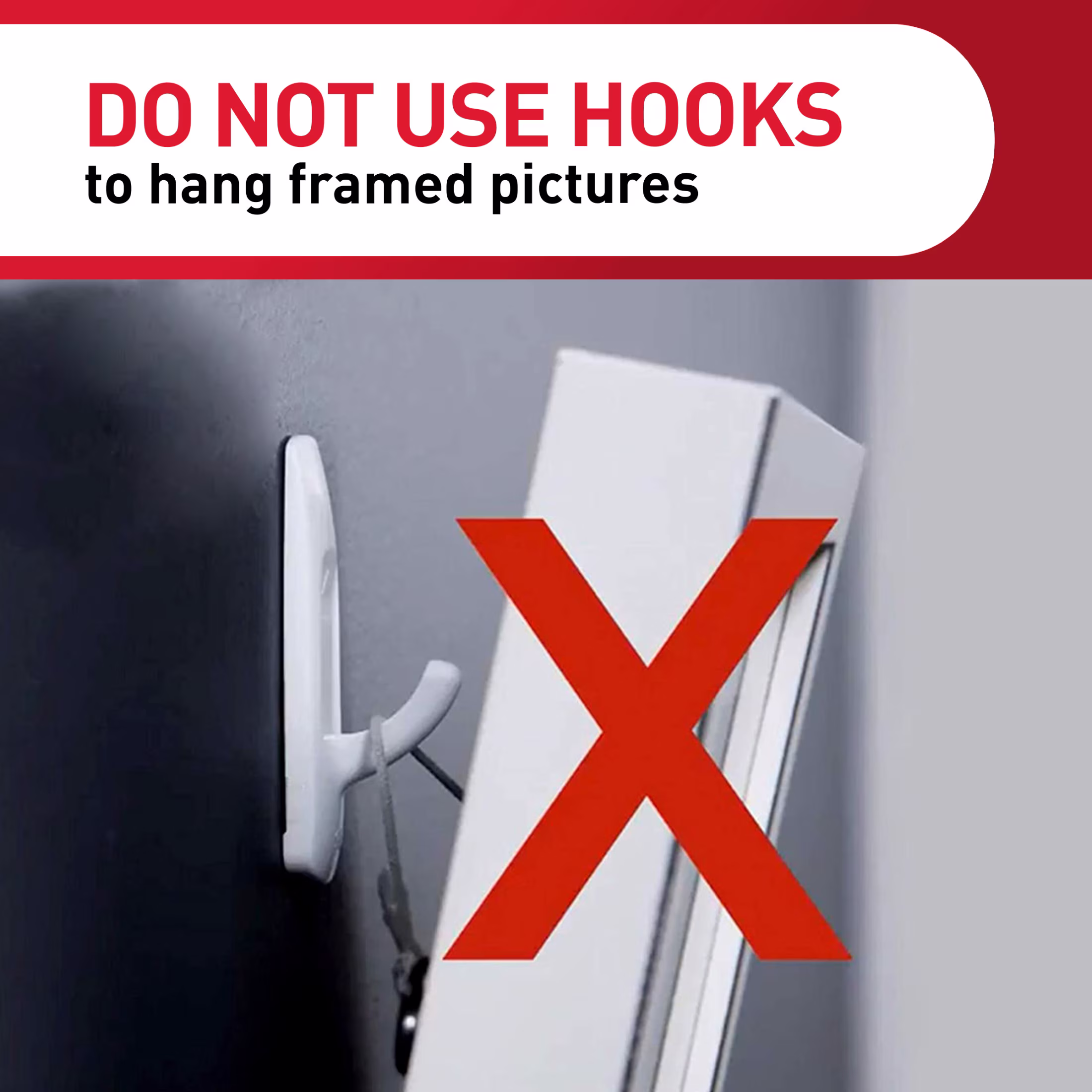 Command Large Utility Hooks, Holds 5 lb, White, 6 Hooks, 12 Pairs Adhesive Strips