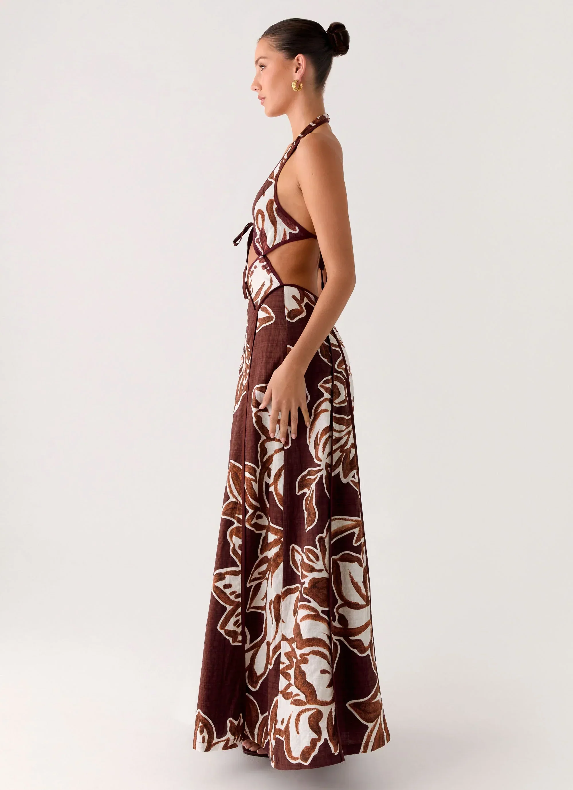 Sonnet Maxi Dress - Espresso Meadow