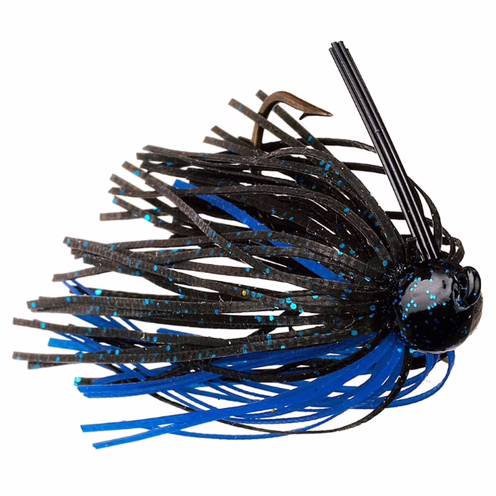 (4 pack) Strike King Bitsy Bug Mini Jig 1/8oz Black Blue Bass Jig