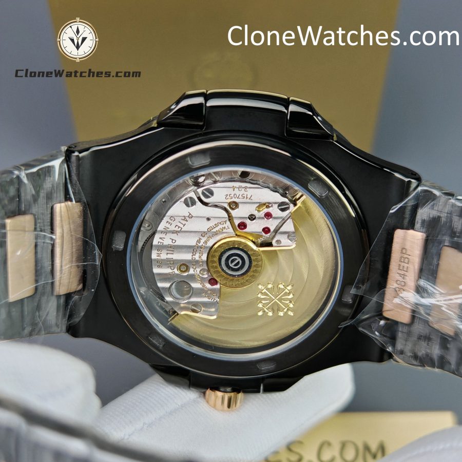 Modified Super Clone Watches 1:1 DiW Patek Philippe Nautilus 5711/1A “ROSE GOLD BLACK GRAIL”