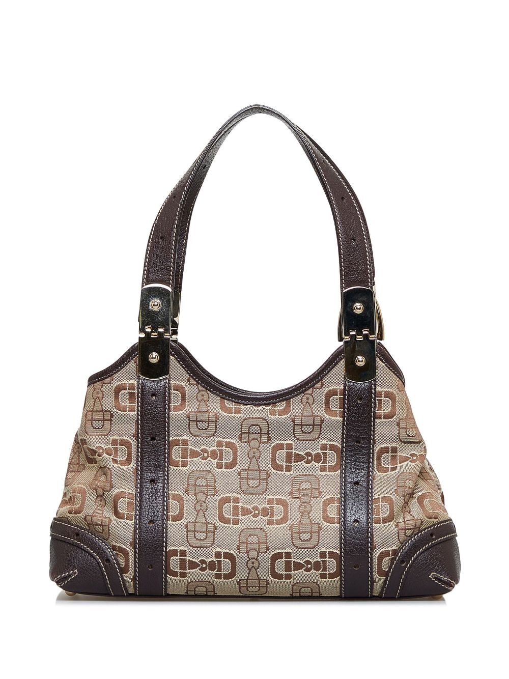 Horsebit Canvas Shoulder Bag