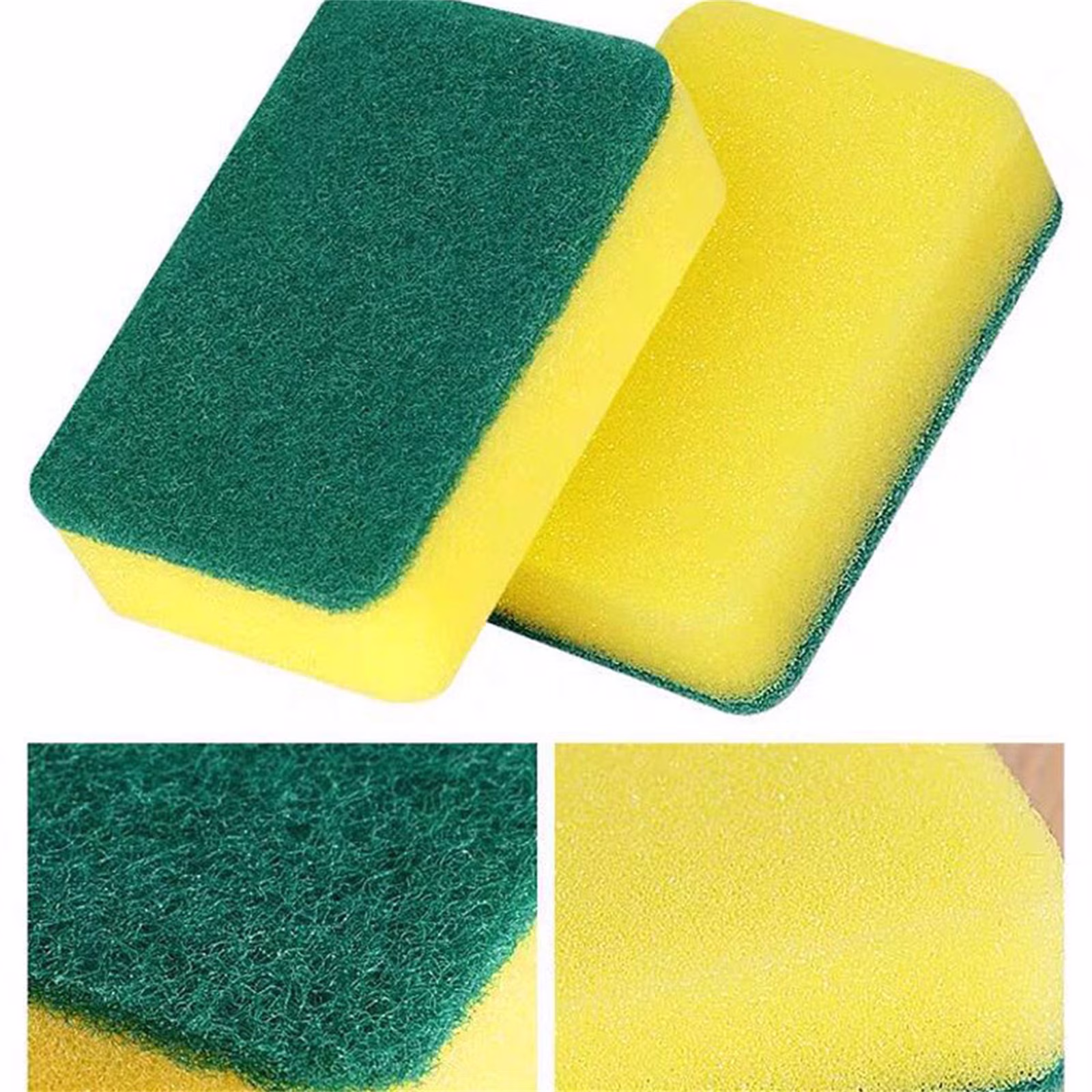 OAVQHLG3B 10 Pcs Dish Washing Sponge Kitchen Cleaning Scrub pad Pack Household Bathroom Use dust Car Wash Non Scratch Scouring Dishwasher Sink Dishwashing Soft Mesh Net Pot Scrubbers