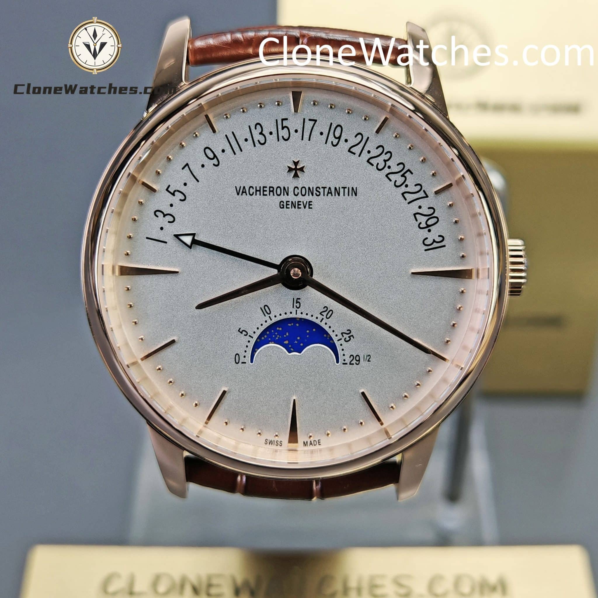 Vacheron Constantin Super Clone Watches 1:1 Patrimony Rose Gold 4010U/000R-B329 White Dial