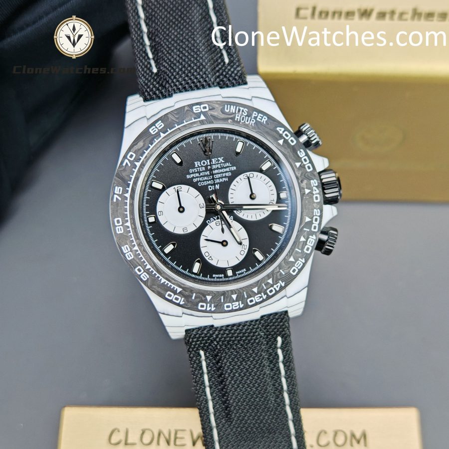 Modified Super Clone Watches 1:1 DiW Rolex Daytona In White Quartz Fiber “IRBIS V2”
